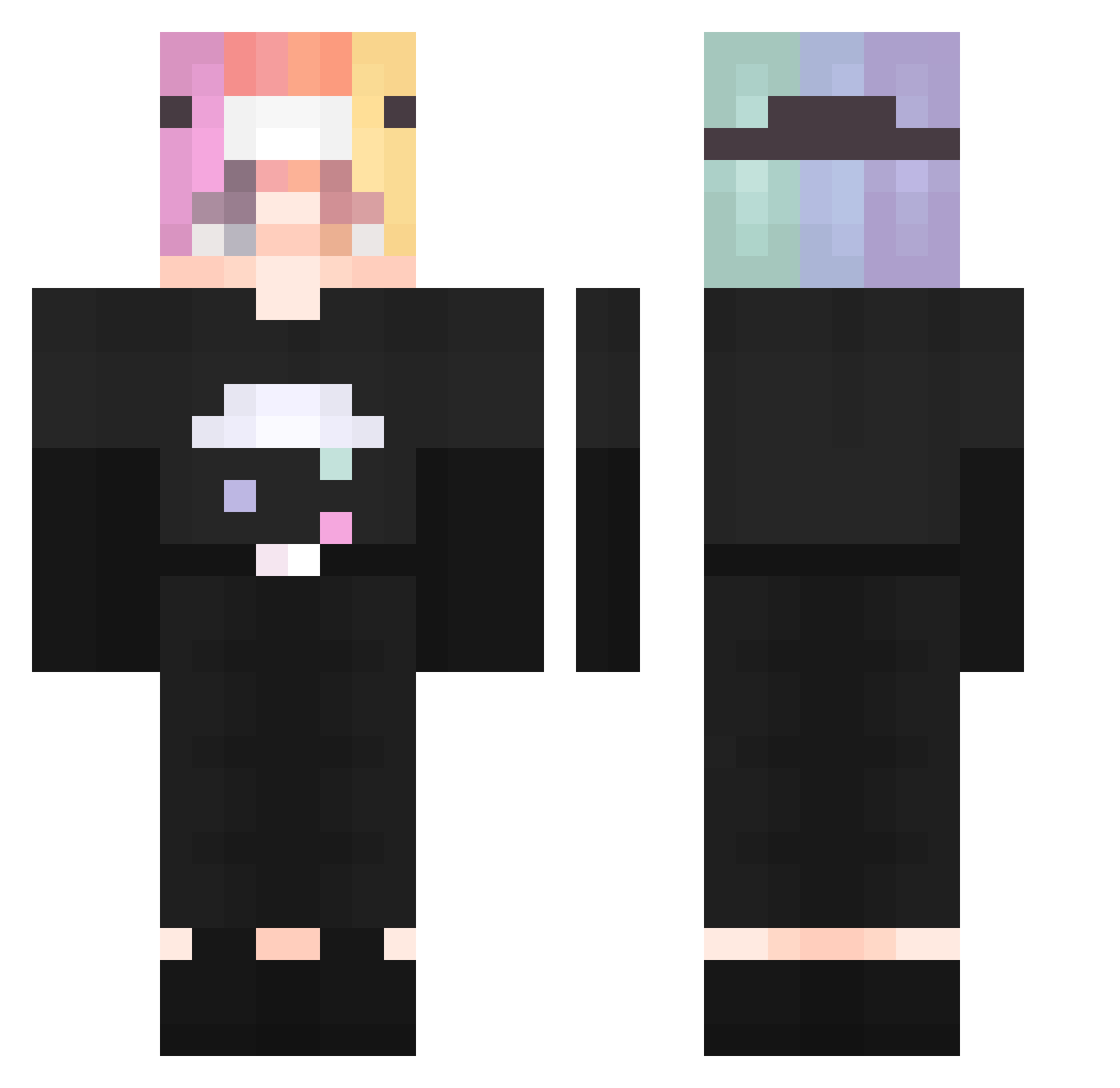 wh0opz Minecraft skin, front and back view