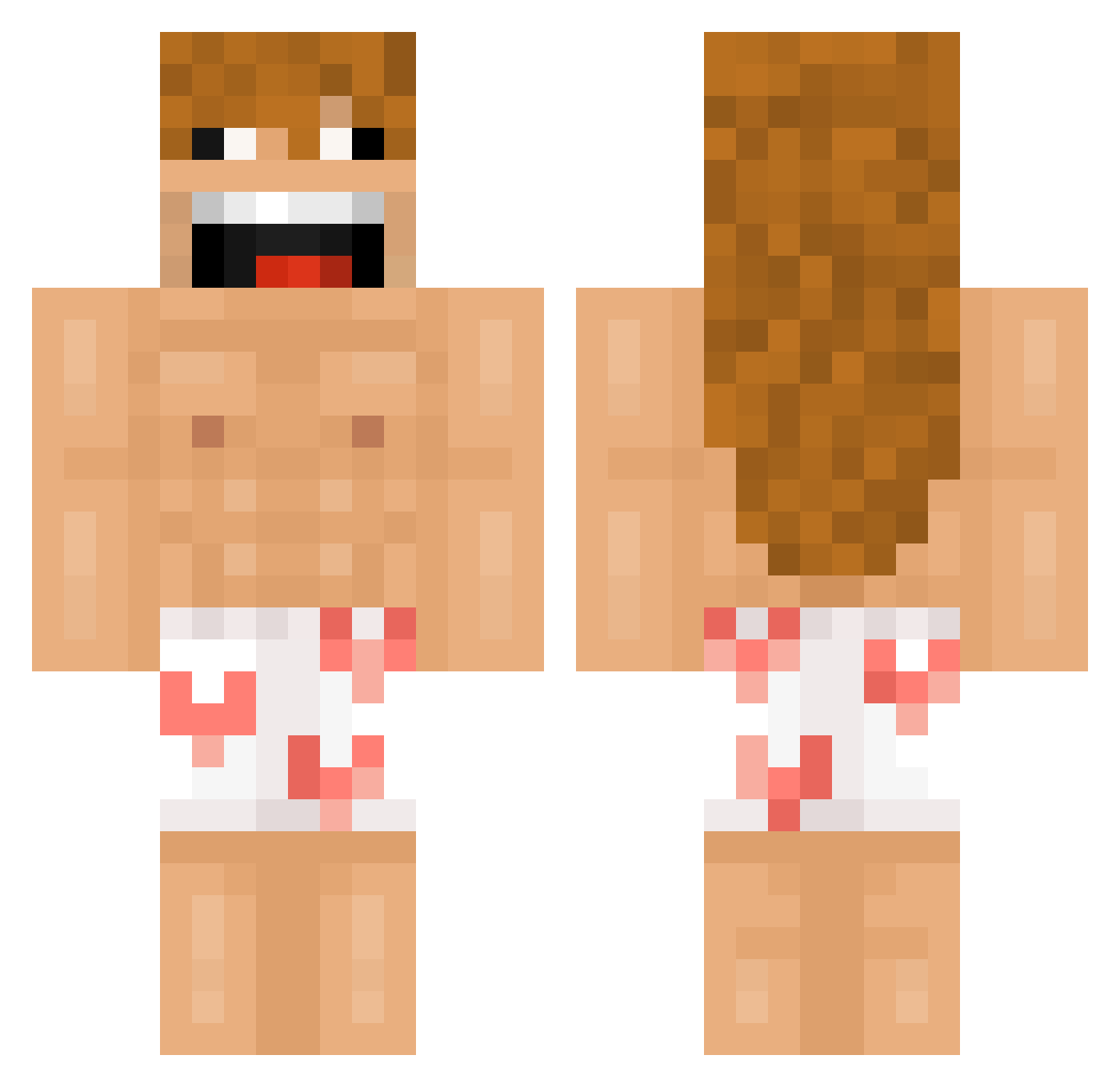 zawginator Minecraft skin, front and back view