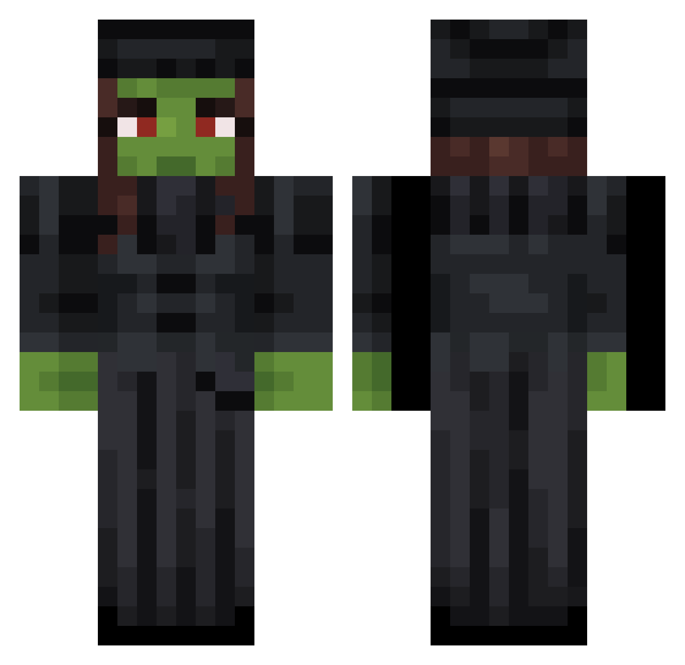 chi_panda Minecraft skin, front and back view