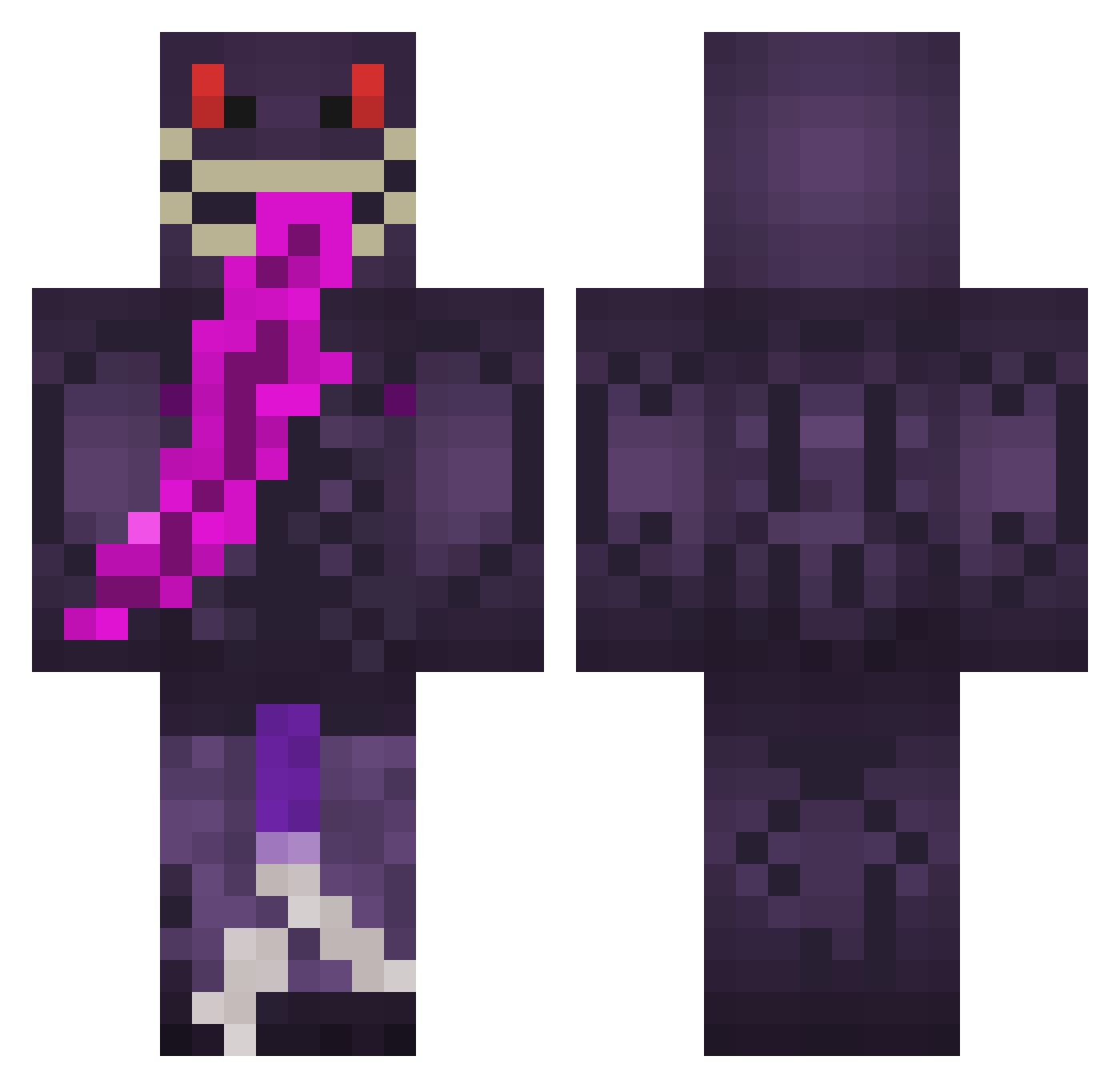 lnvcxal Minecraft skin, front and back view