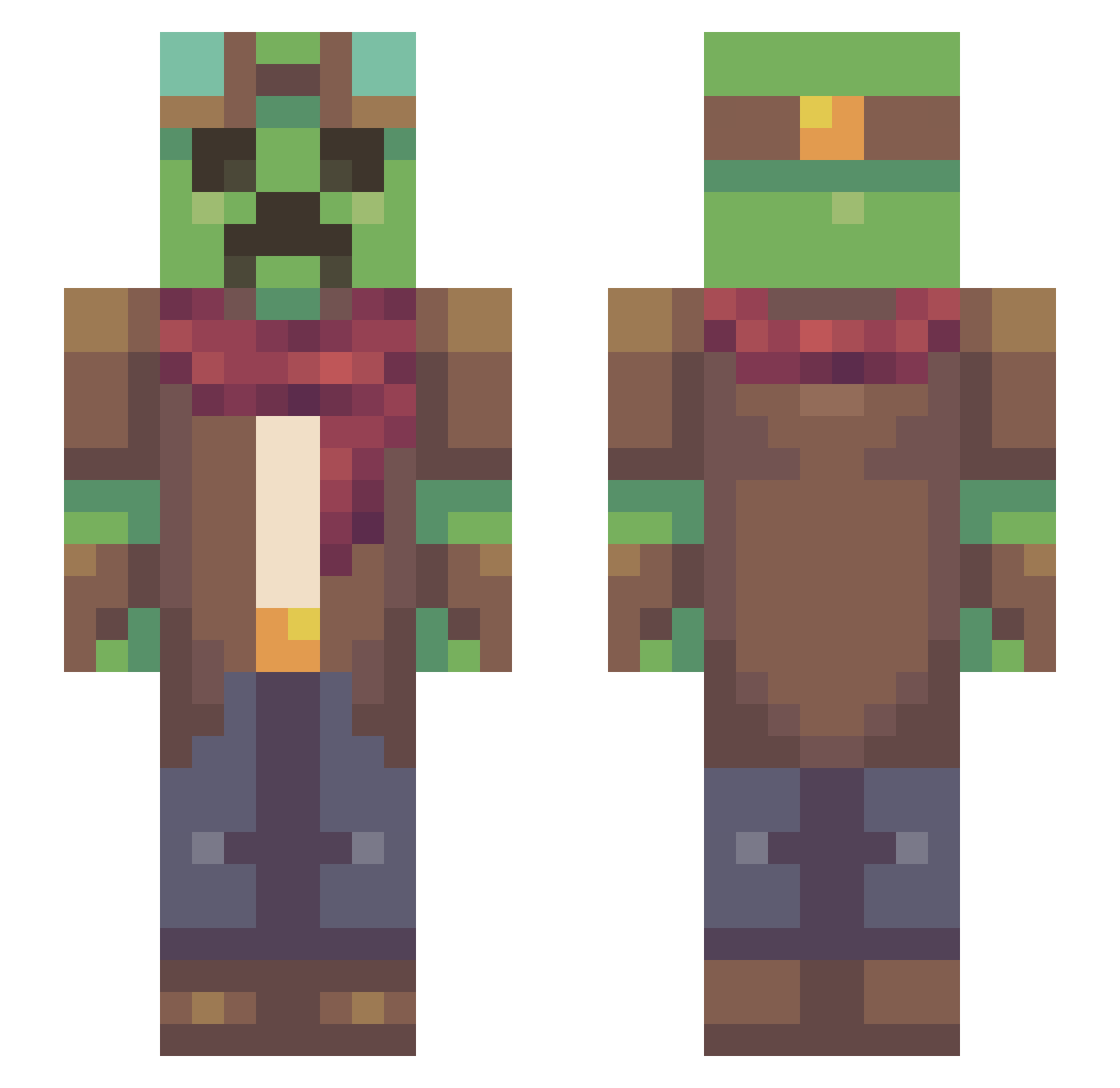 aznyy Minecraft skin, front and back view