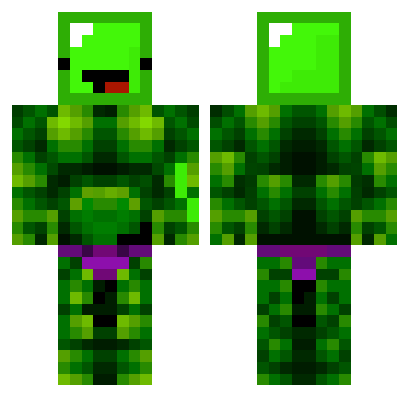 wayoonfn Minecraft skin, front and back view