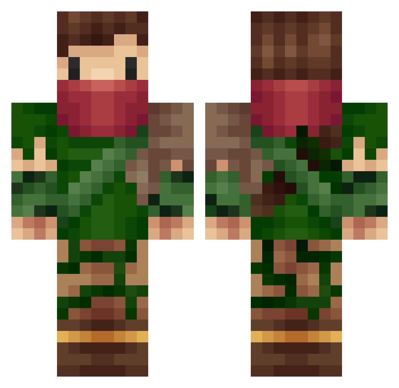 Darell Minecraft skin, front and back view