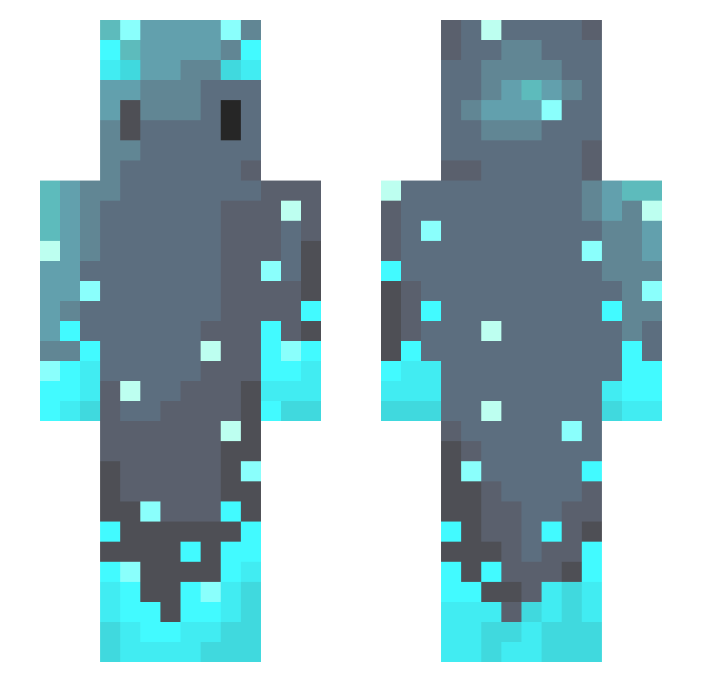 Nebluss Minecraft skin, front and back view