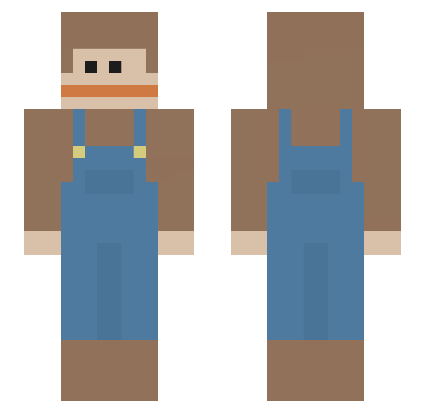 Skrungl Minecraft skin, front and back view