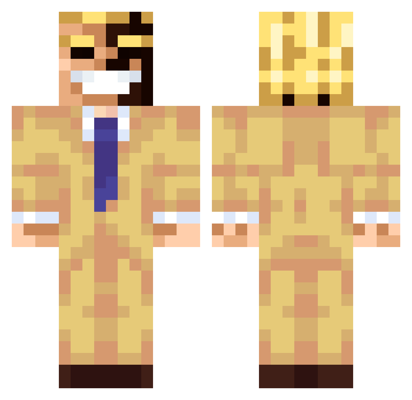 JohnHardly Minecraft skin, front and back view