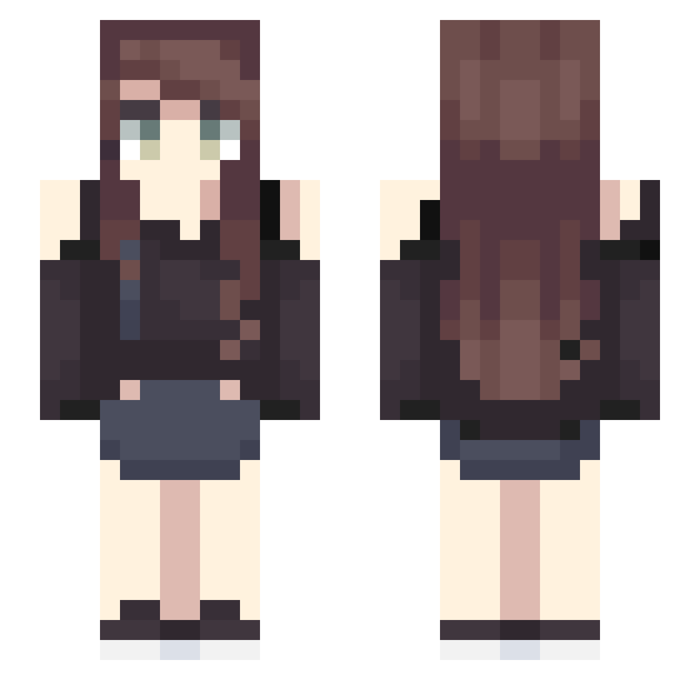 xiaoyunbaize233 Minecraft skin, front and back view