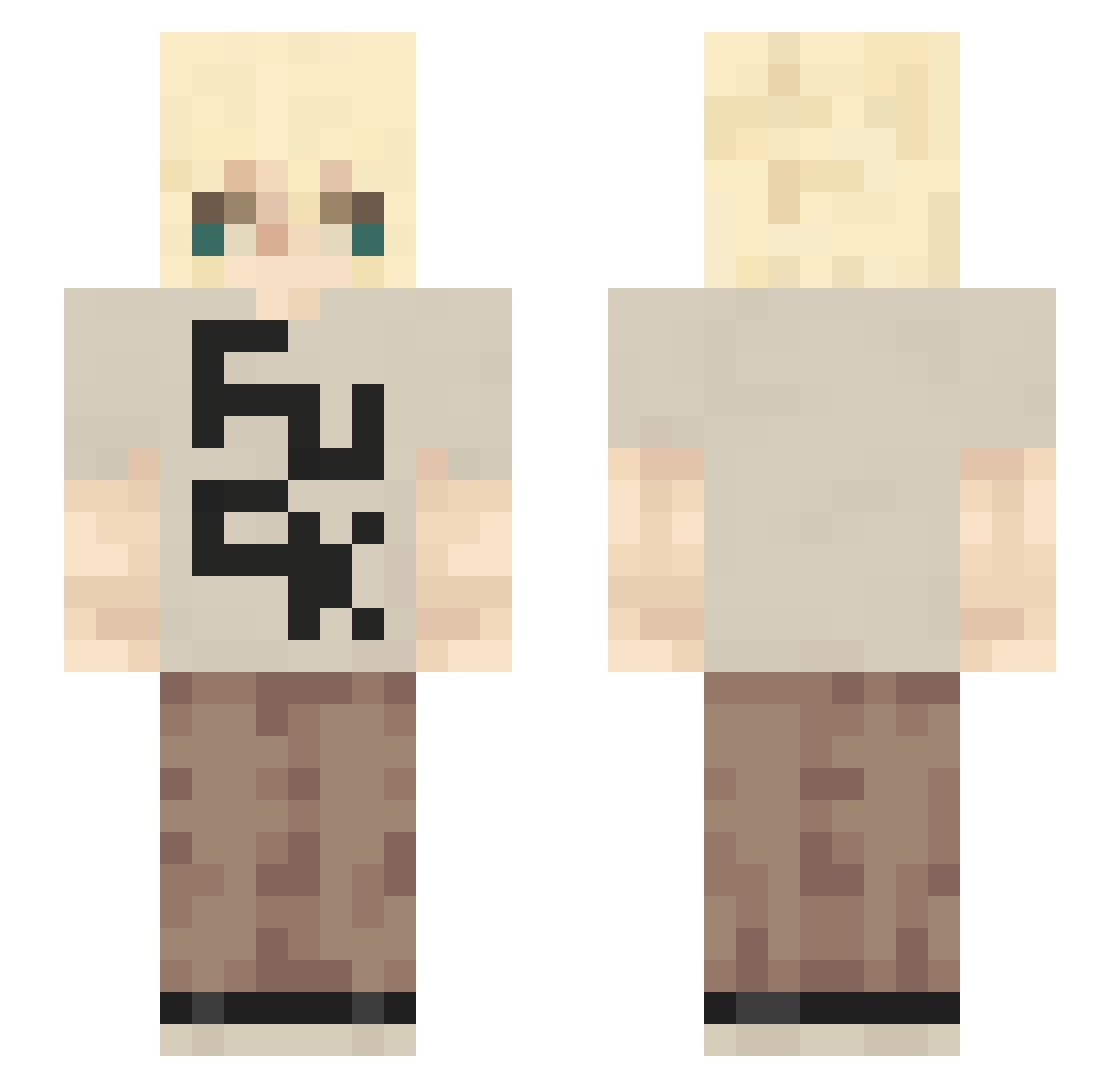 YangBudi Minecraft skin, front and back view