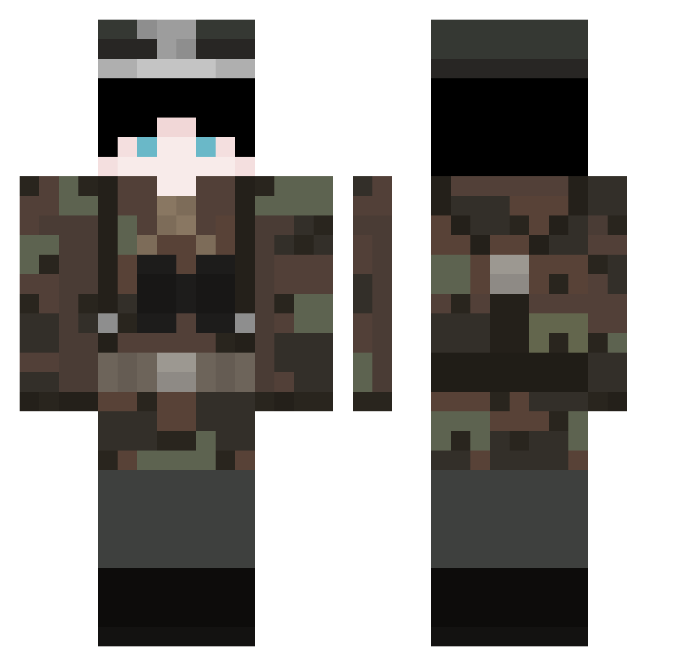hpbp Minecraft skin, front and back view