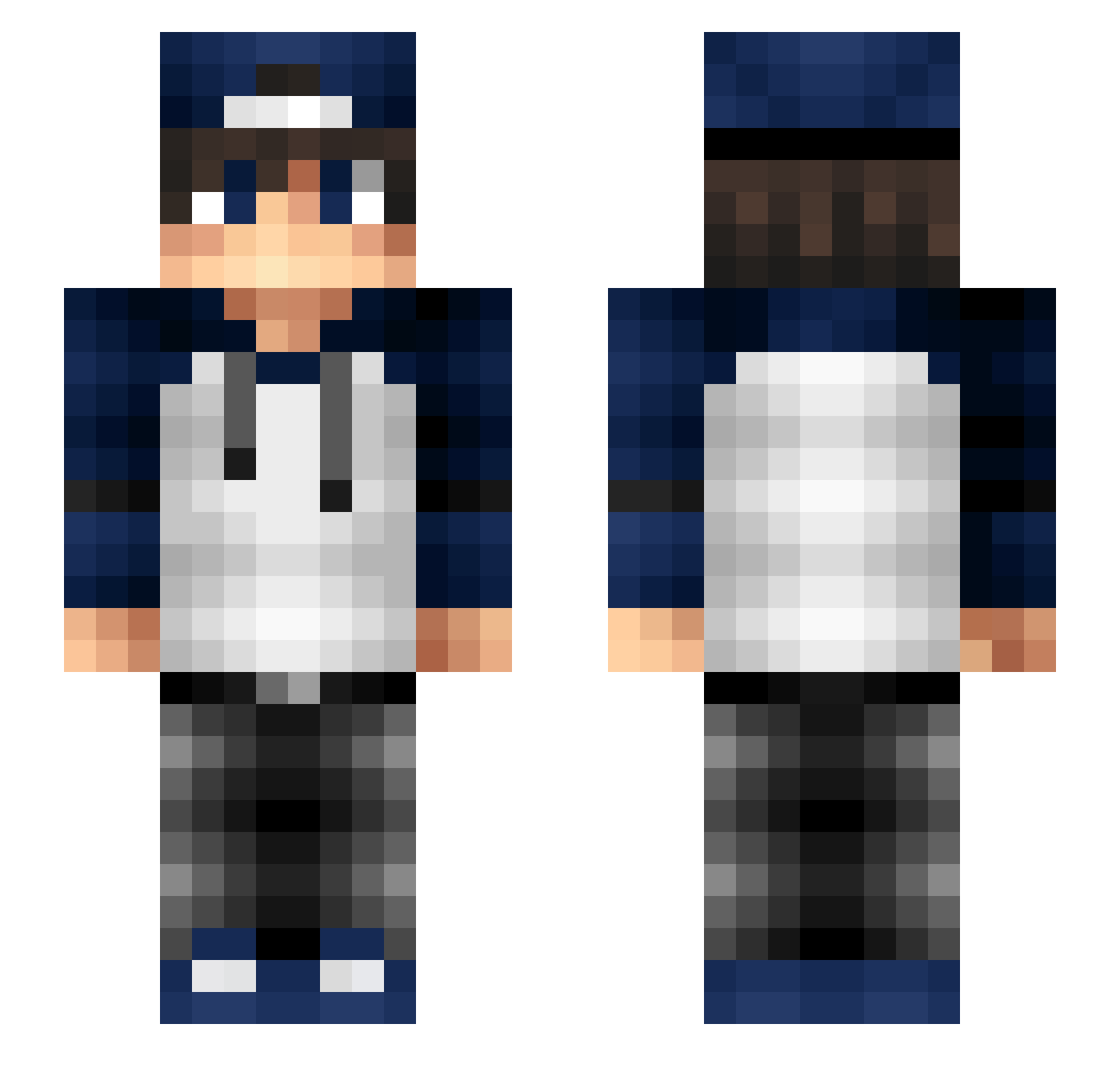 Comdox Minecraft skin, front and back view