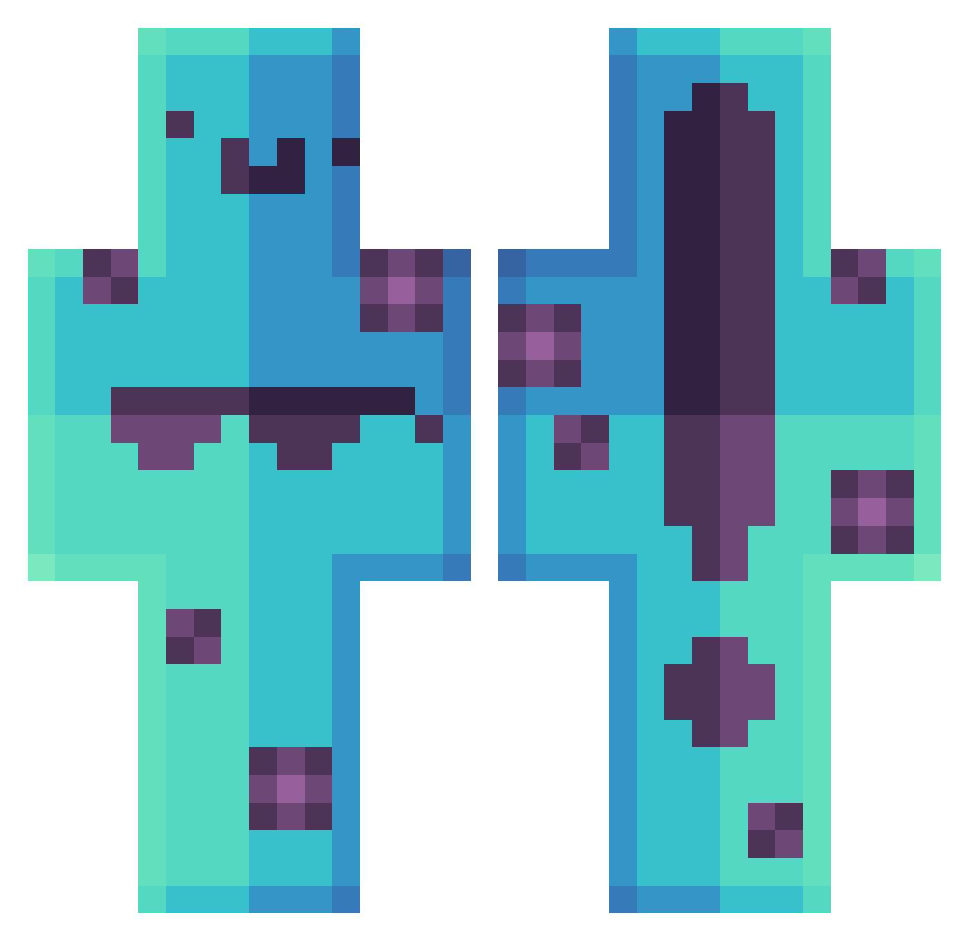Ralisin Minecraft skin, front and back view