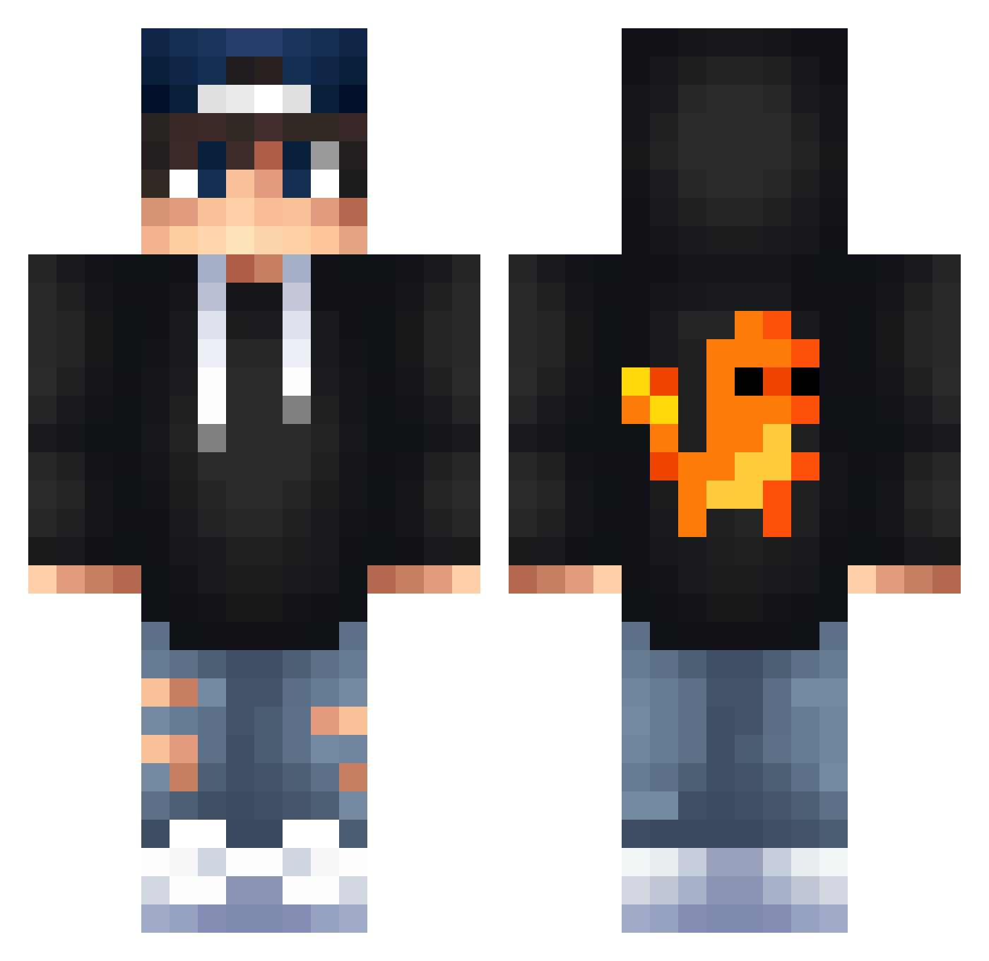 Mathiasfyr Minecraft skin, front and back view