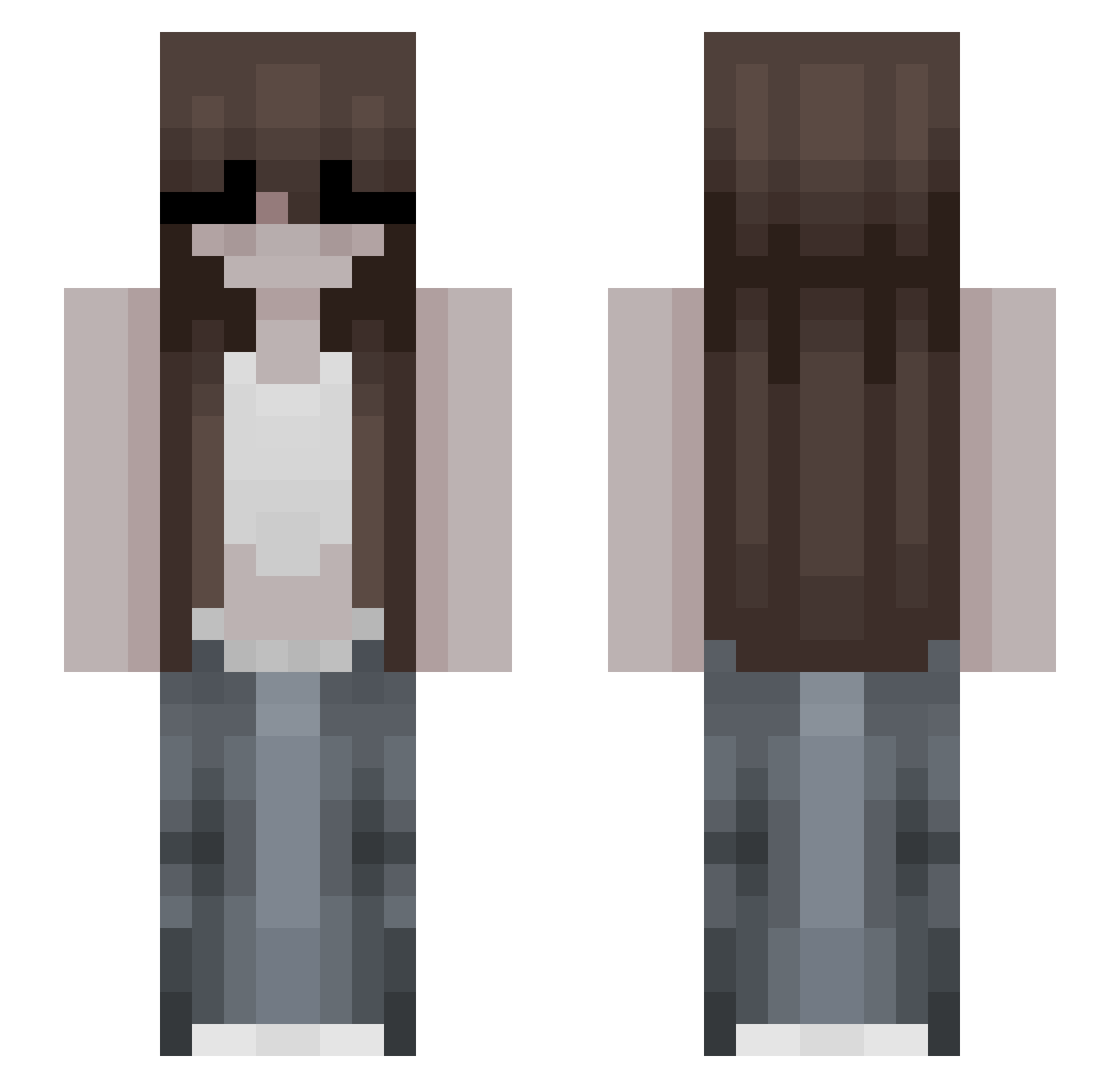 LunaLaRanocchia Minecraft skin, front and back view