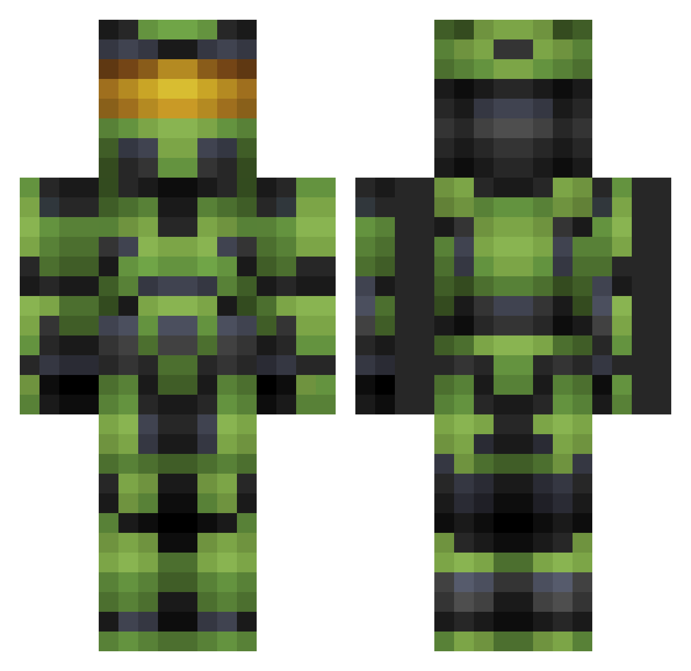 MonkesWithSauce Minecraft skin, front and back view