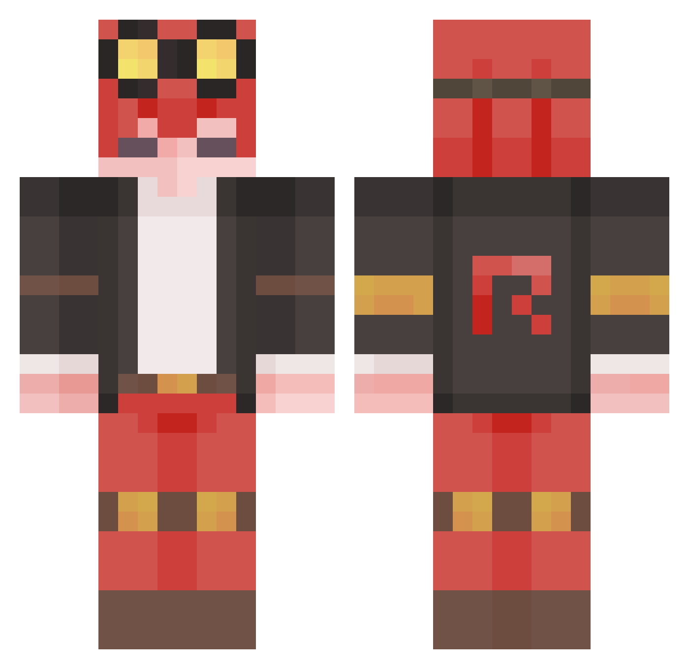 redstone270 Minecraft skin, front and back view