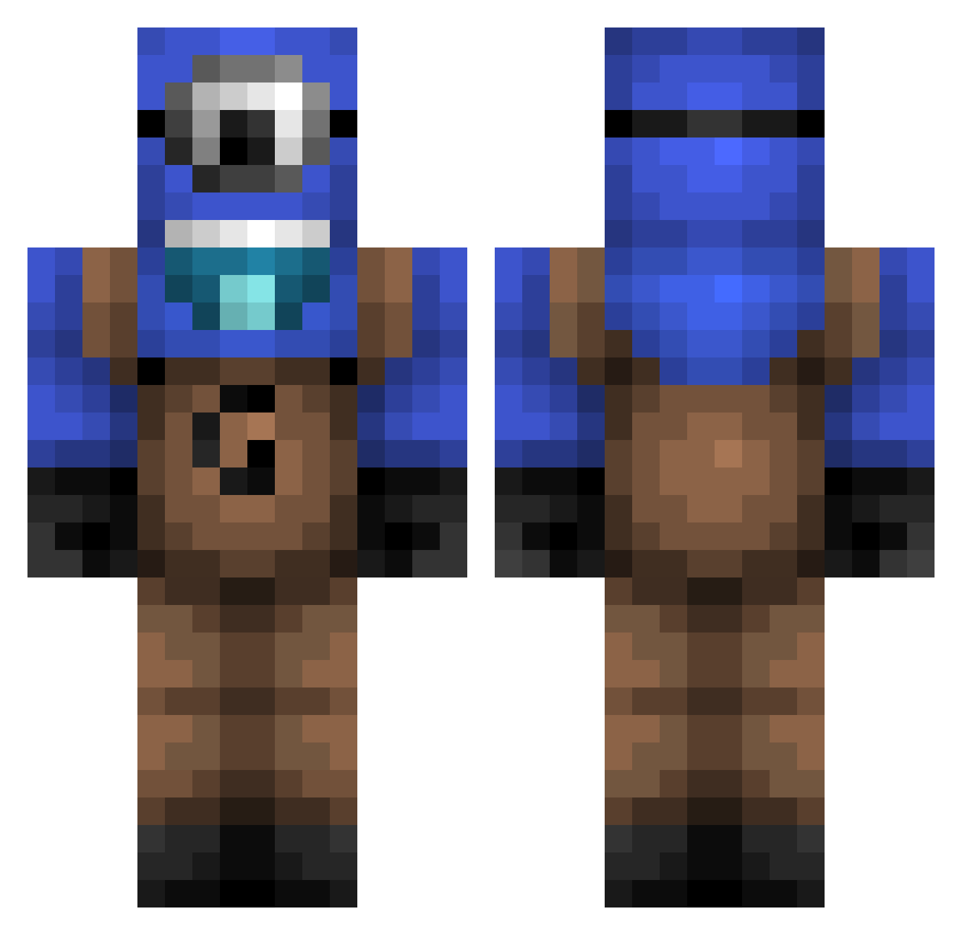 pommo Minecraft skin, front and back view
