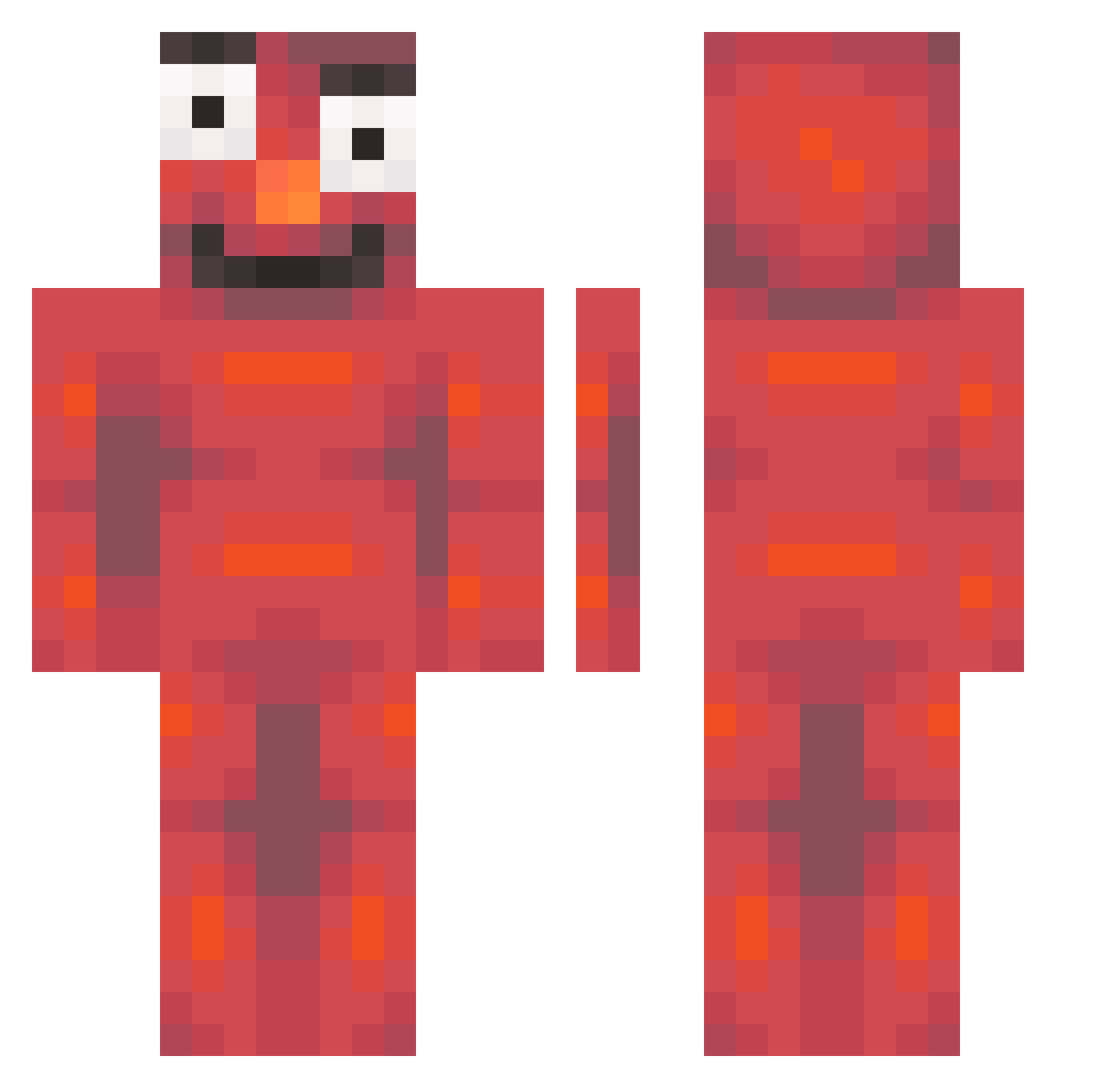 Neutrophil Minecraft skin, front and back view