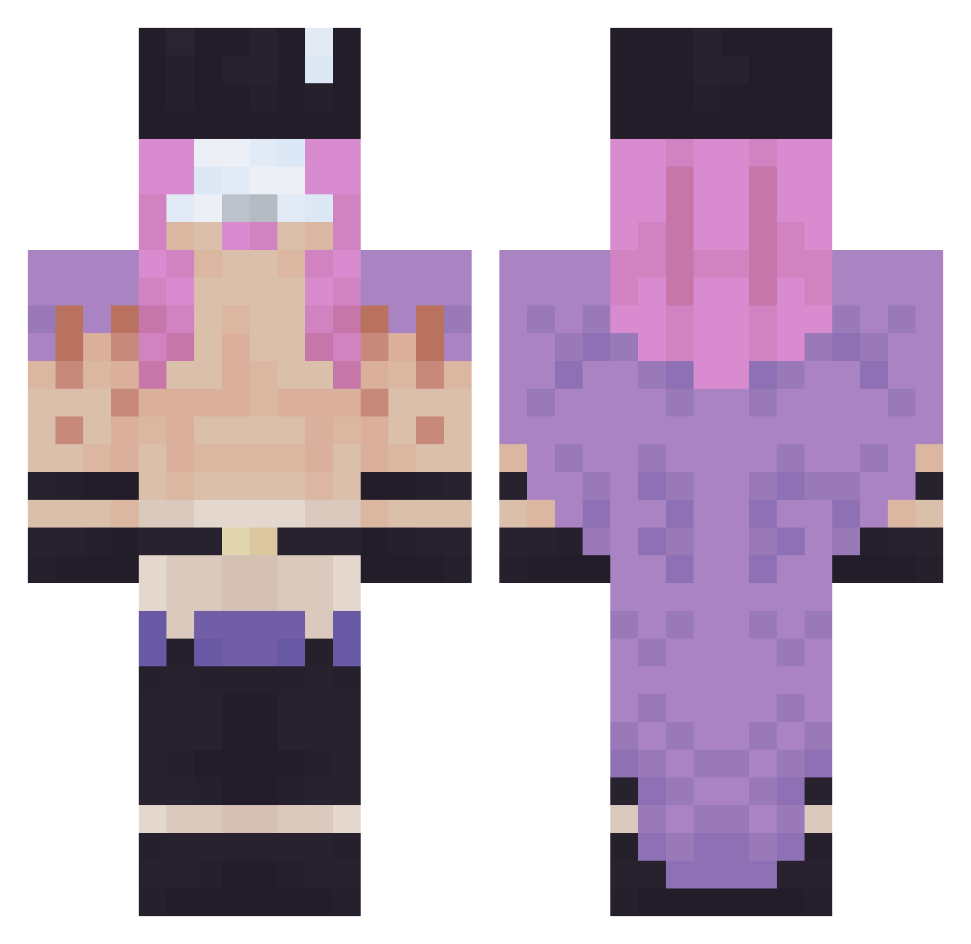 RWHYZ Minecraft skin, front and back view