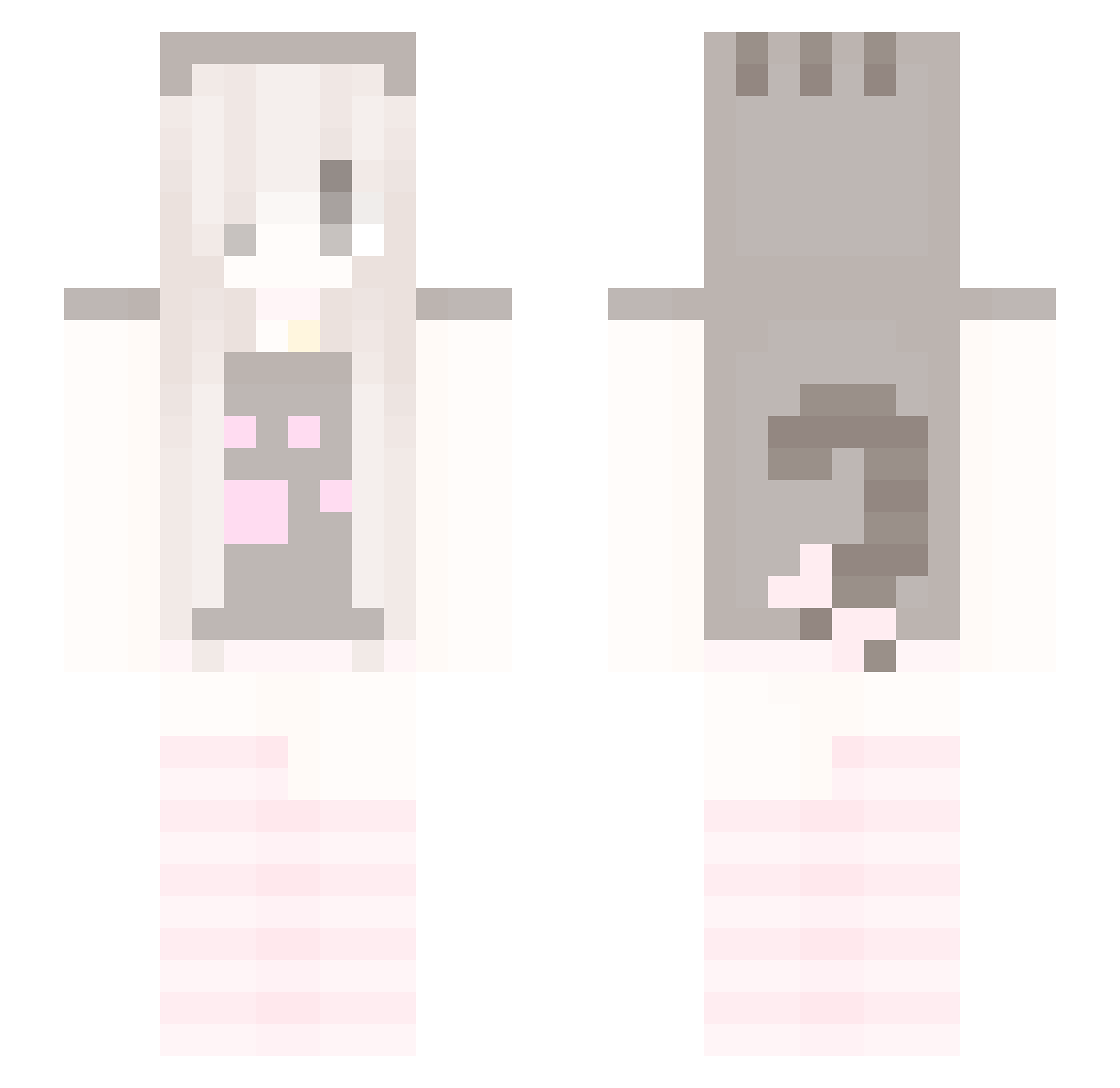 staringaway Minecraft skin, front and back view