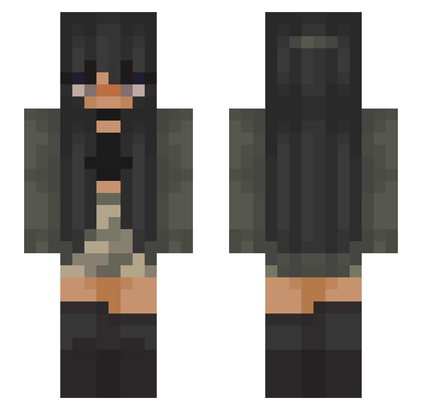 ItzAstria Minecraft skin, front and back view