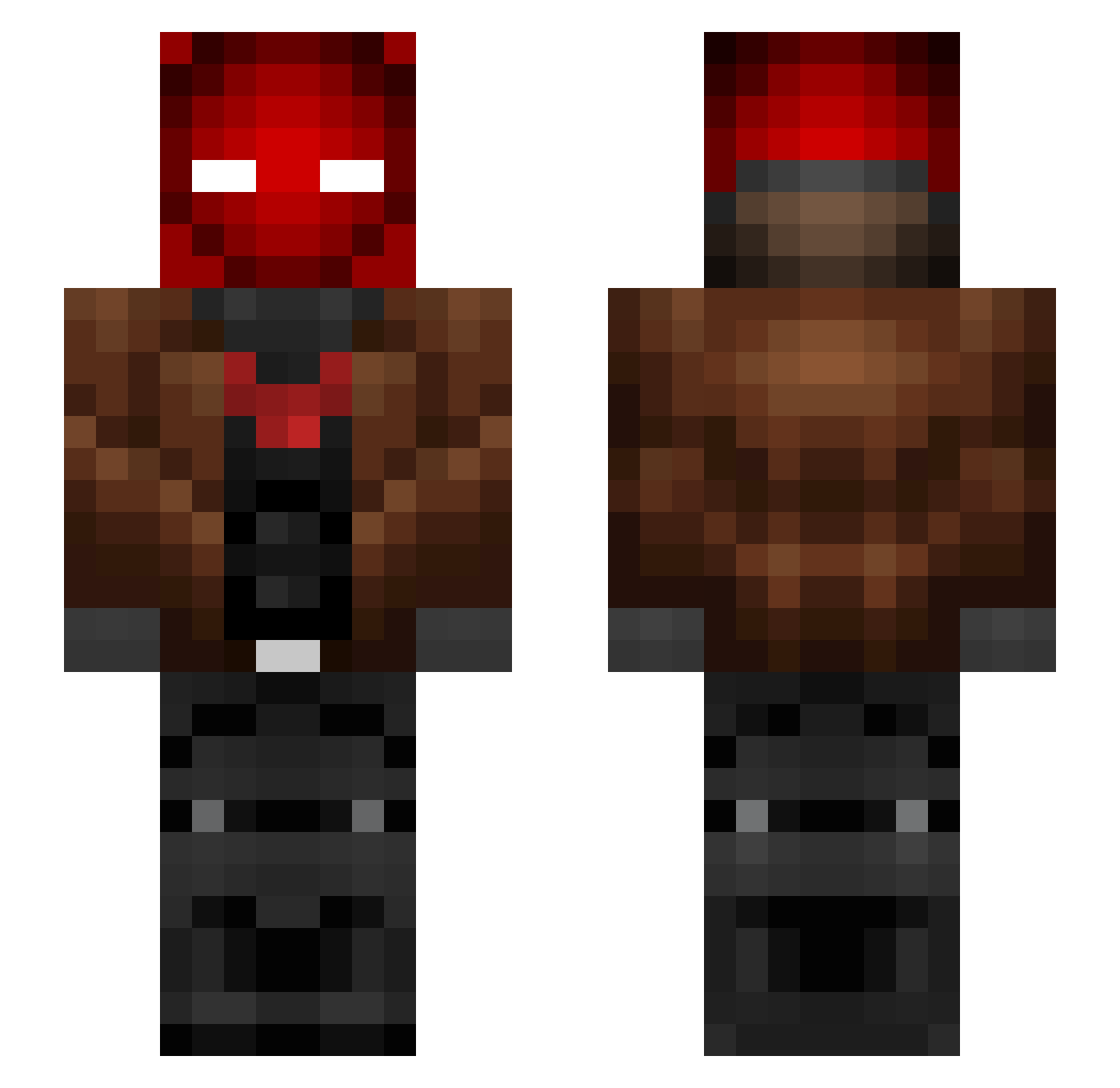 K00PER Minecraft skin, front and back view