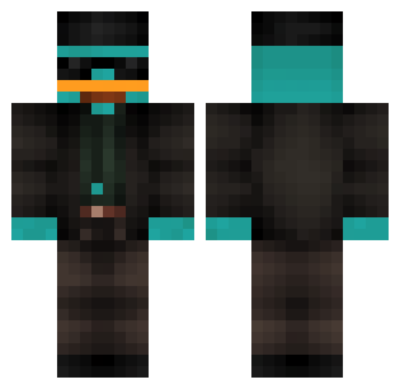 niitroxen Minecraft skin, front and back view