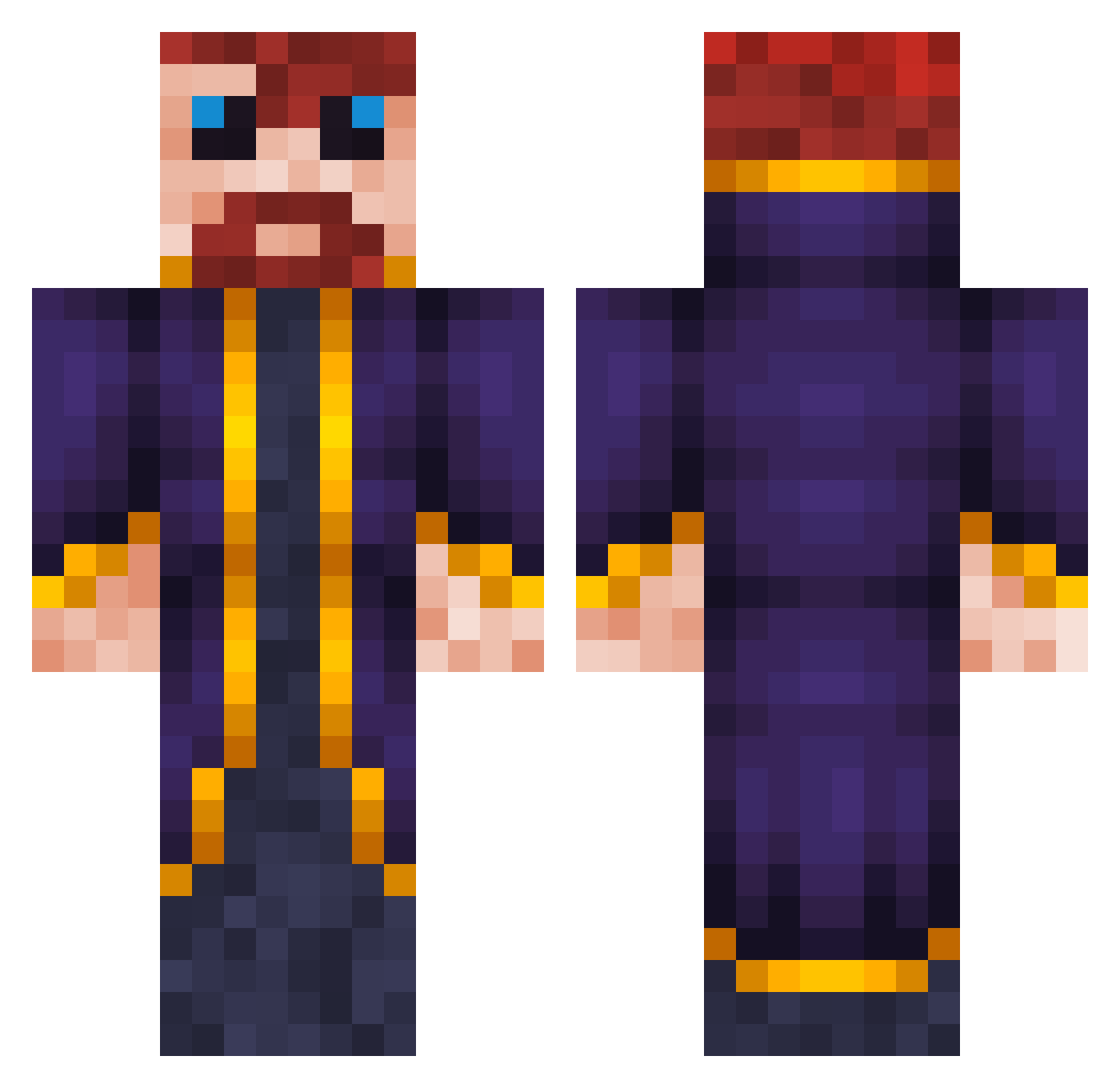 Chaos_Dragoon Minecraft skin, front and back view