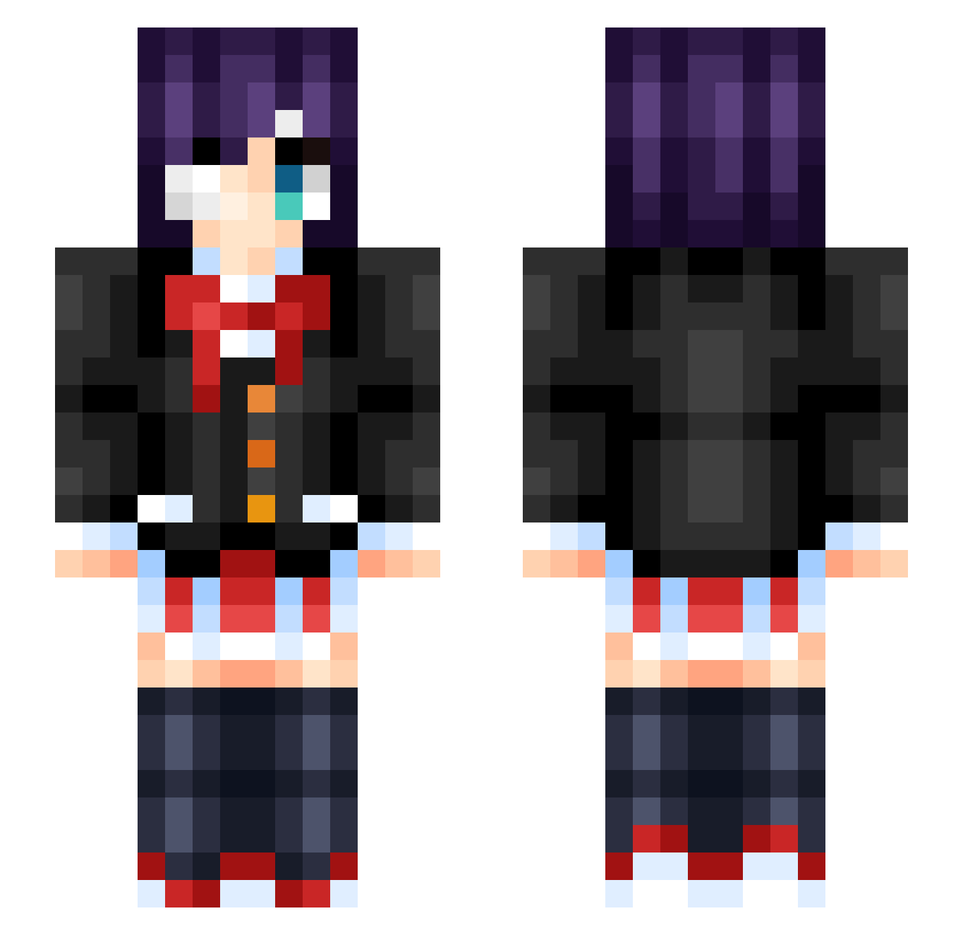 Ritka Minecraft skin, front and back view