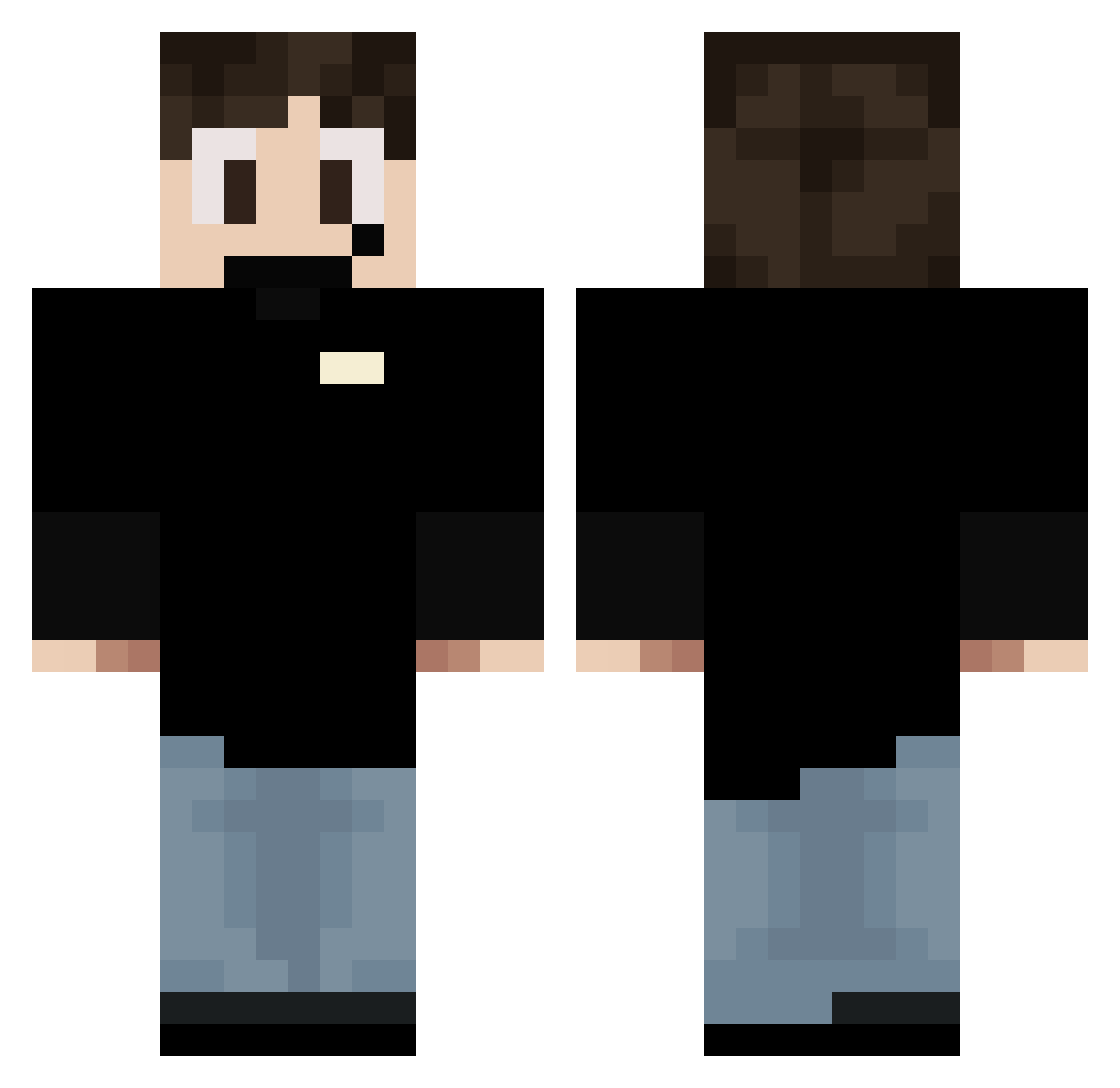 TheIva11 Minecraft skin, front and back view