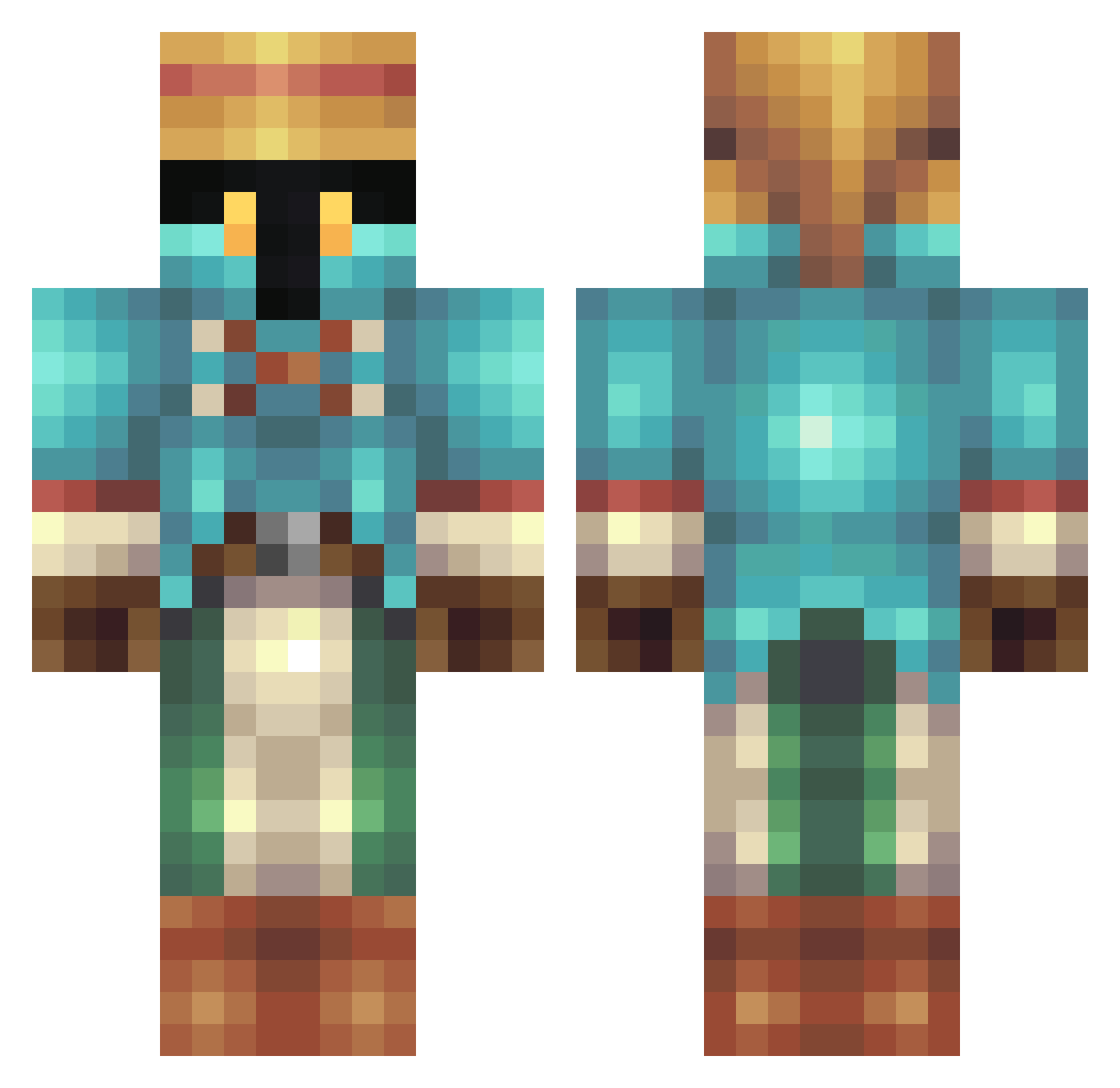 Juicybox_ Minecraft skin, front and back view