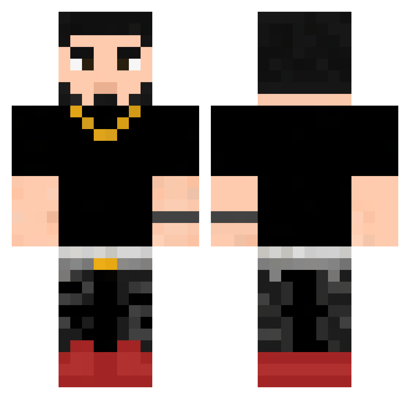 msaa Minecraft skin, front and back view