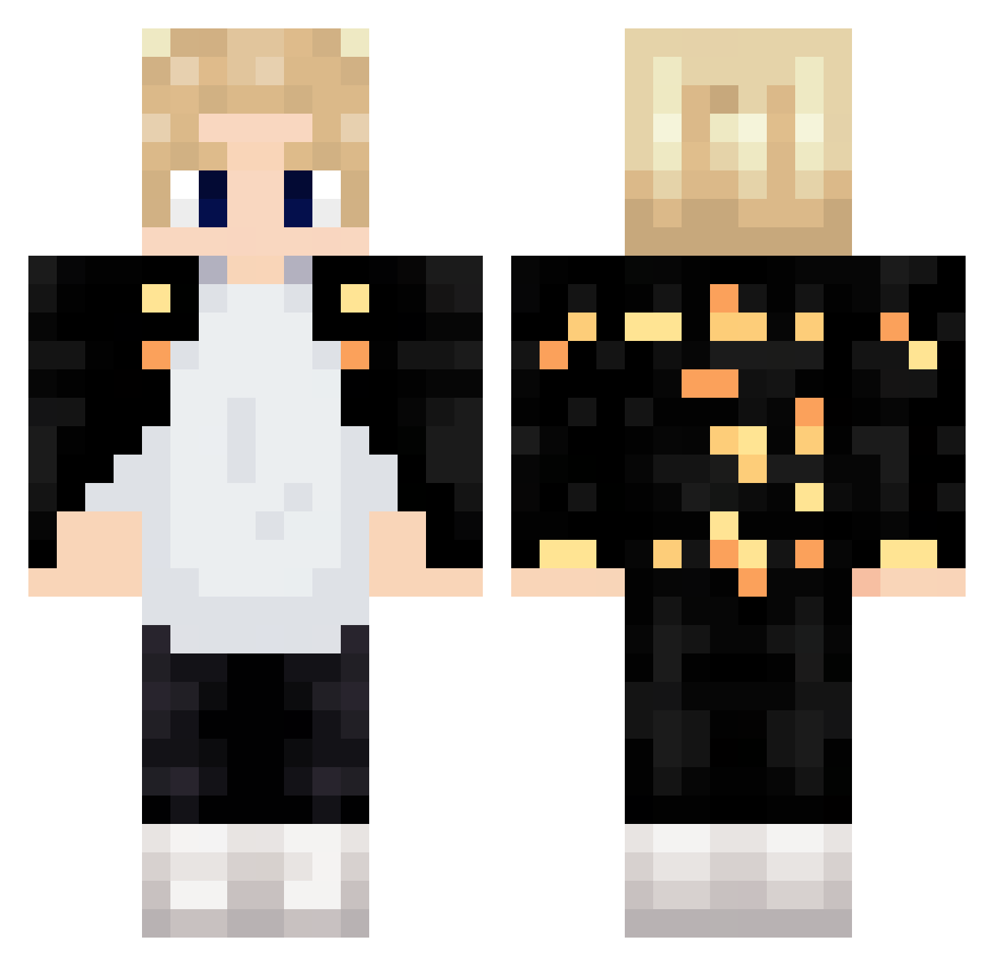 A_FLAM3 Minecraft skin, front and back view
