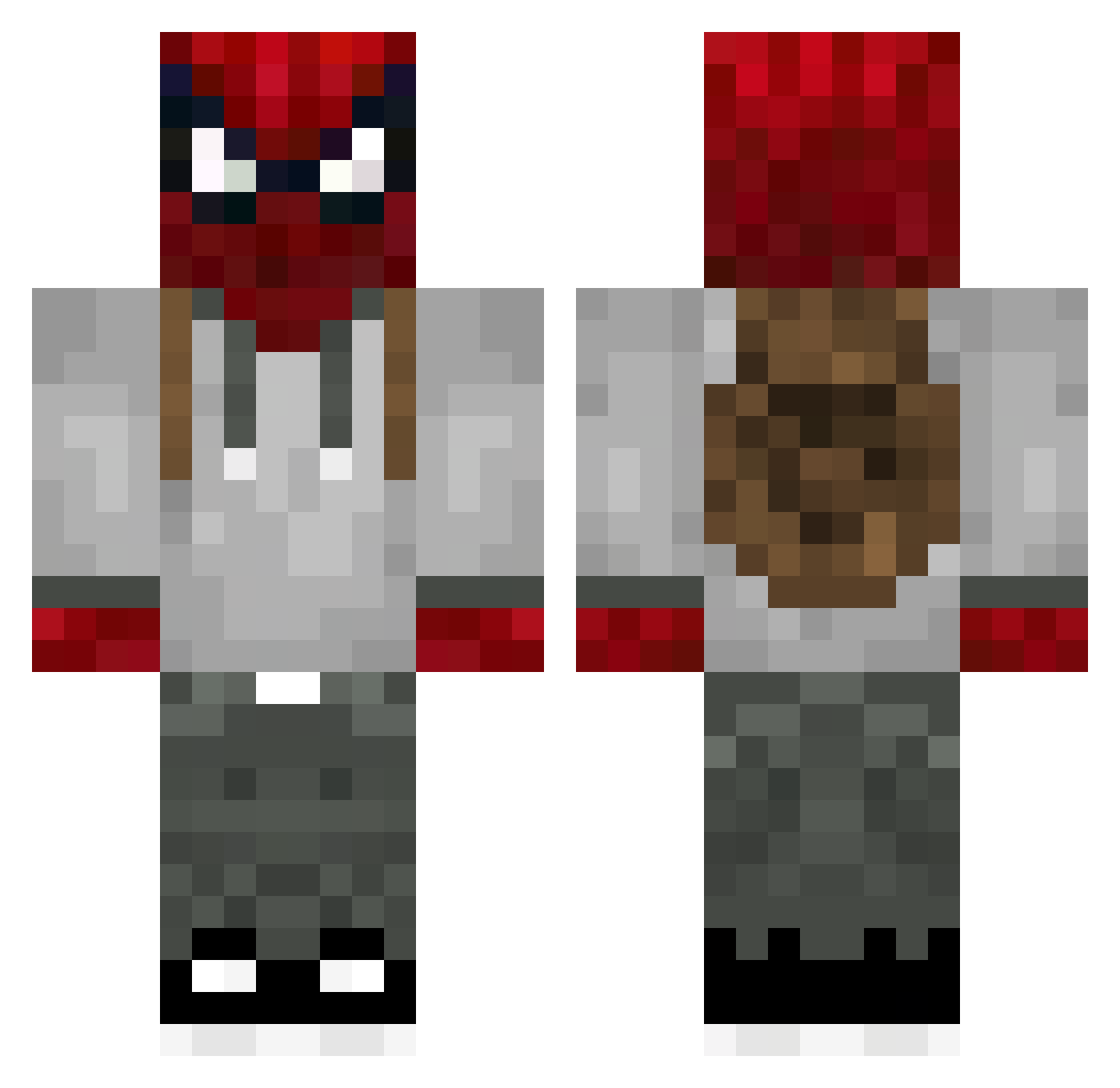 xx5x Minecraft skin, front and back view