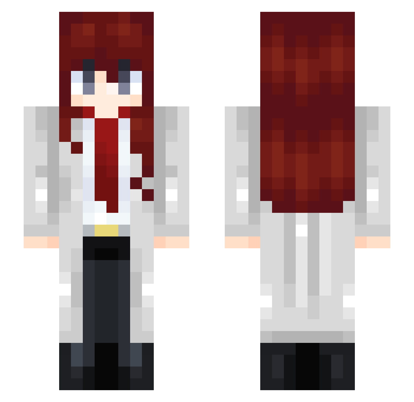 MRGlow1 Minecraft skin, front and back view