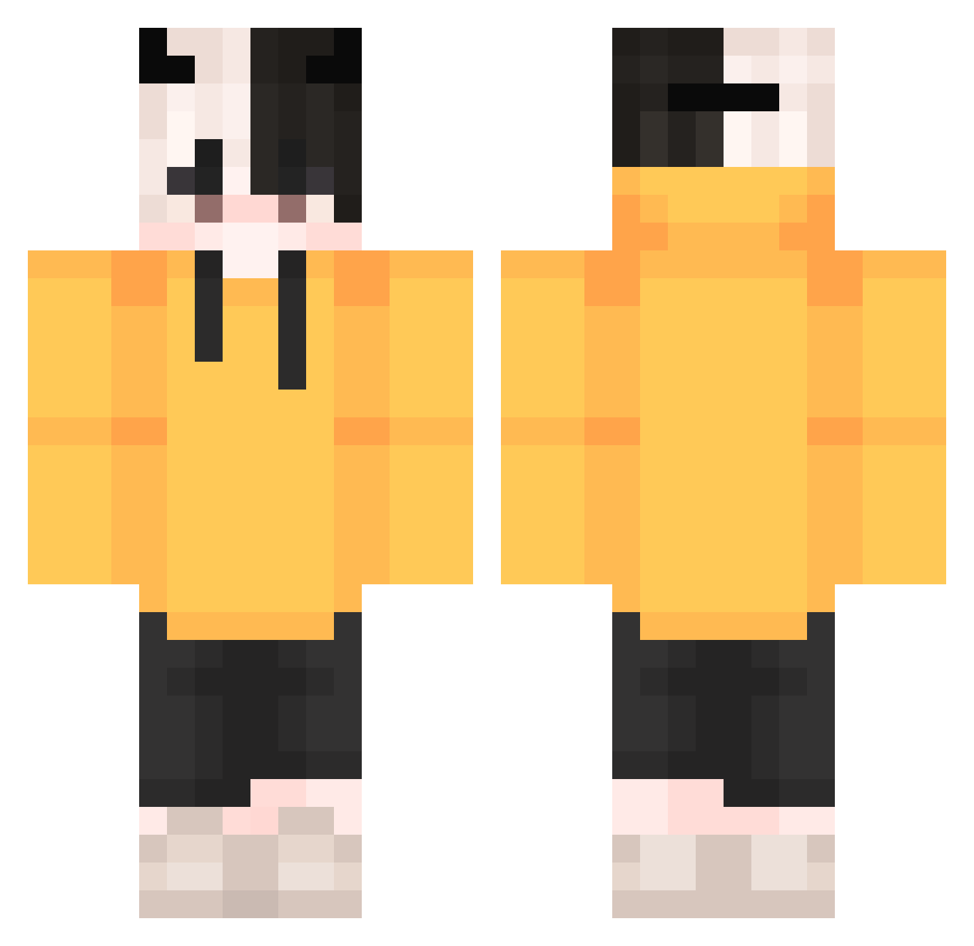 paiN0z Minecraft skin, front and back view