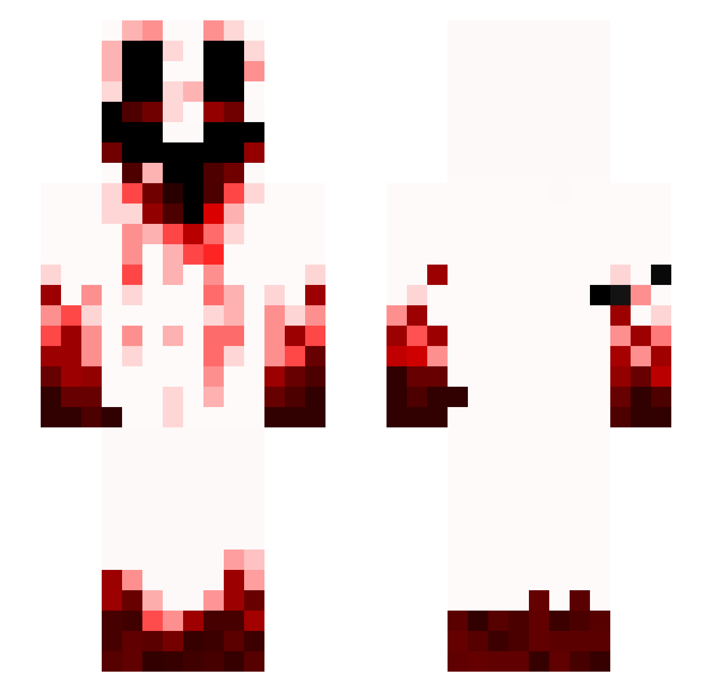 Skxttles Minecraft skin, front and back view
