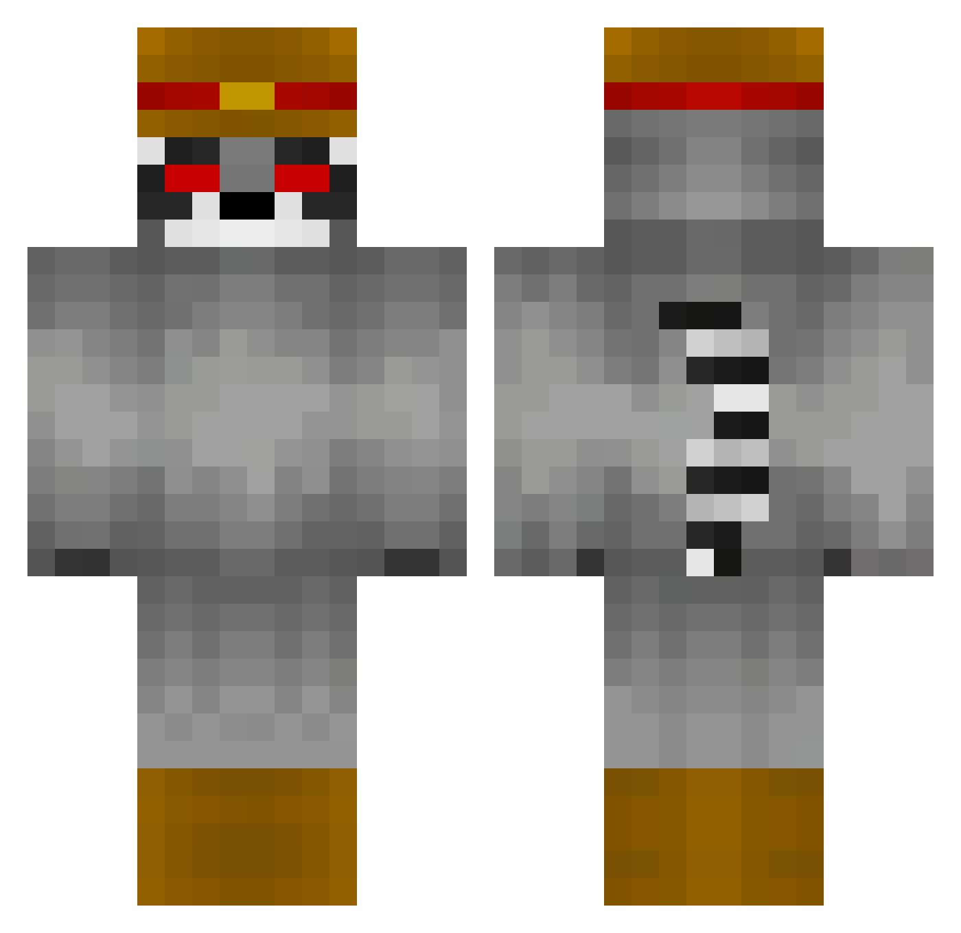 shribbledum Minecraft skin, front and back view