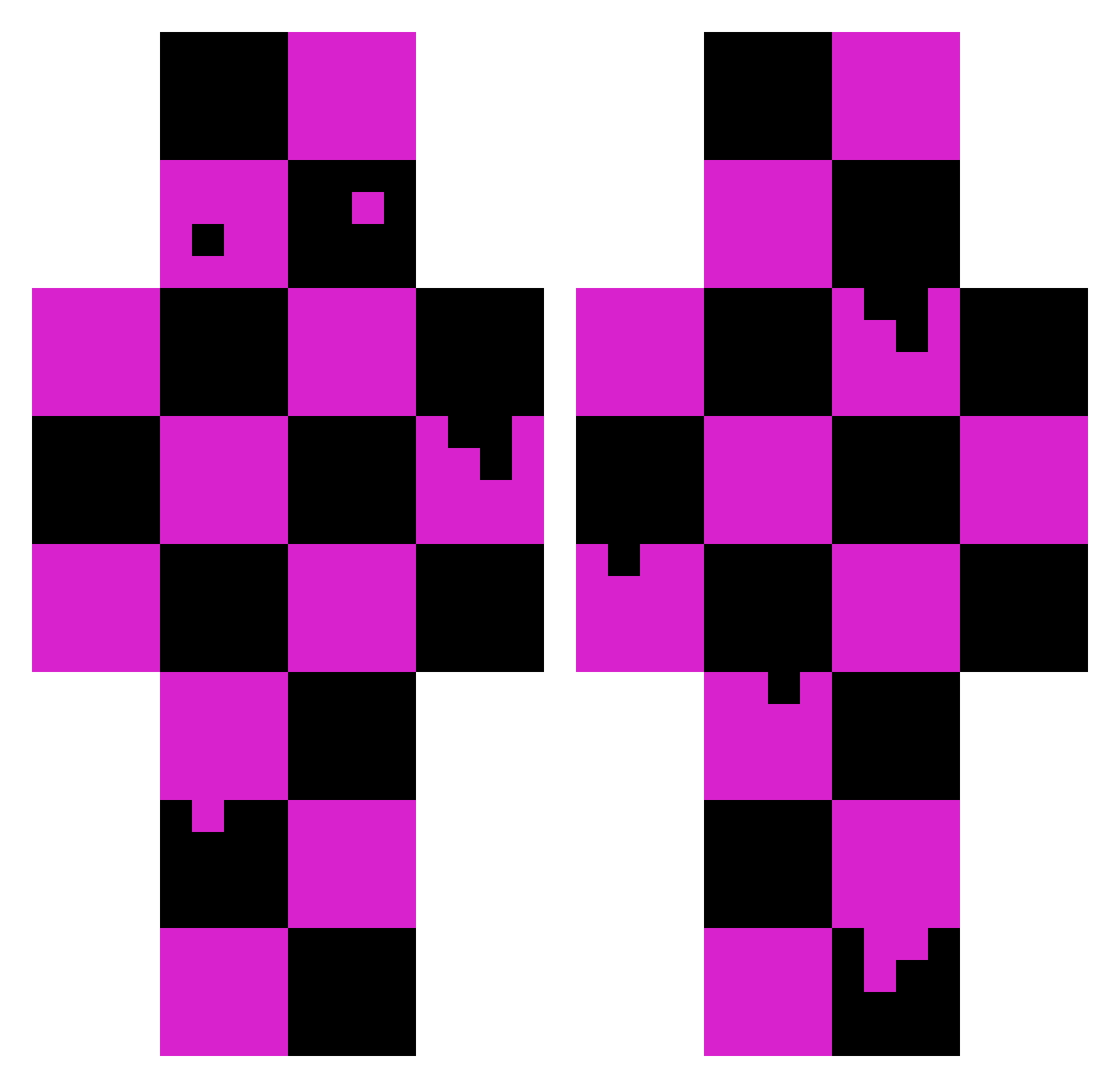 void2341 Minecraft skin, front and back view