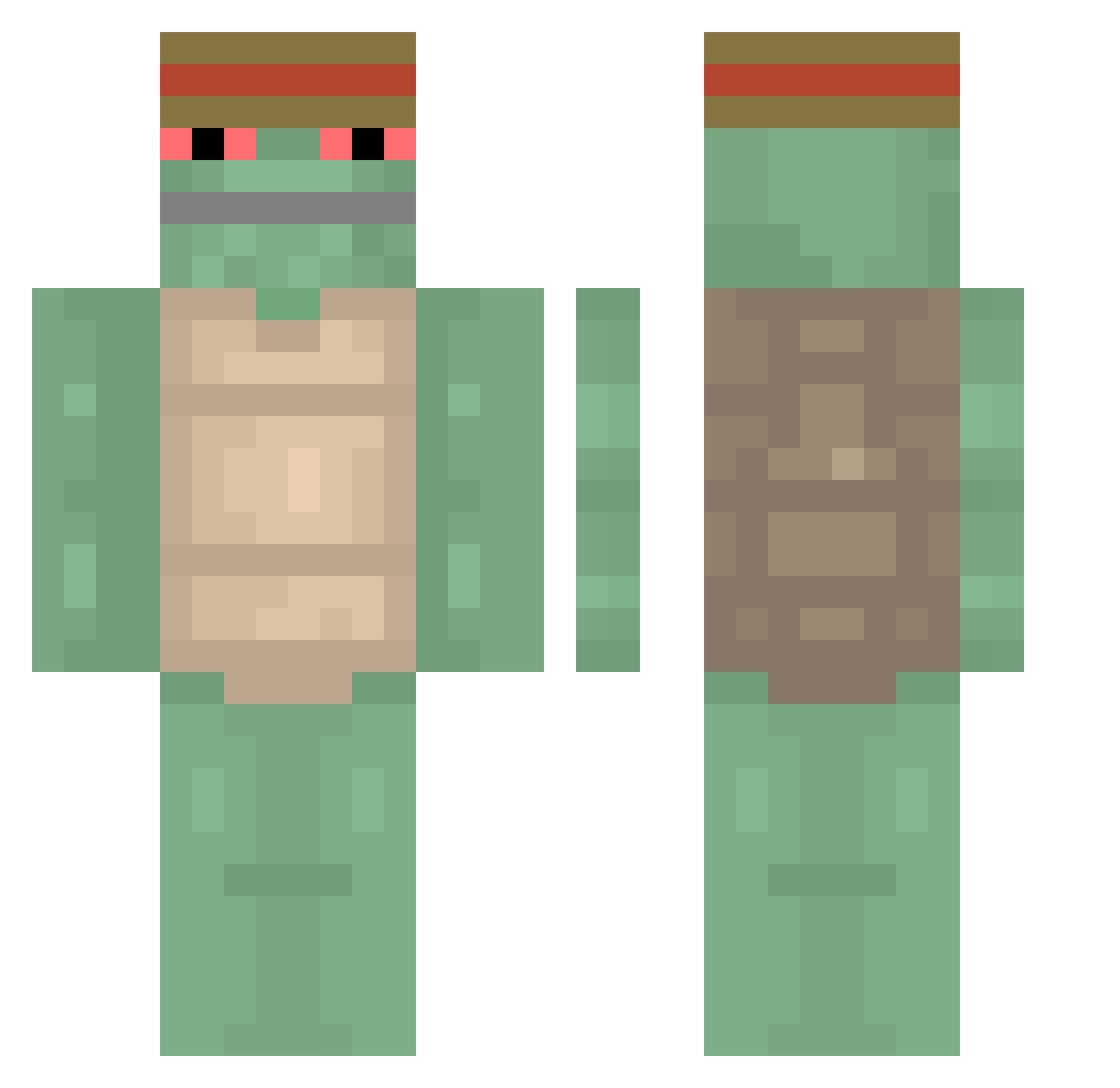 Legalizate Minecraft skin, front and back view