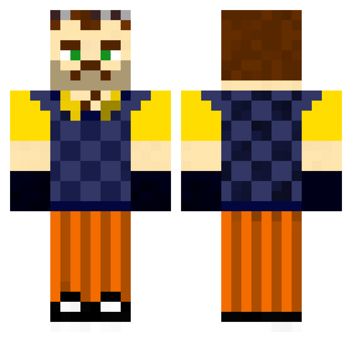 Qyu0o Minecraft skin, front and back view