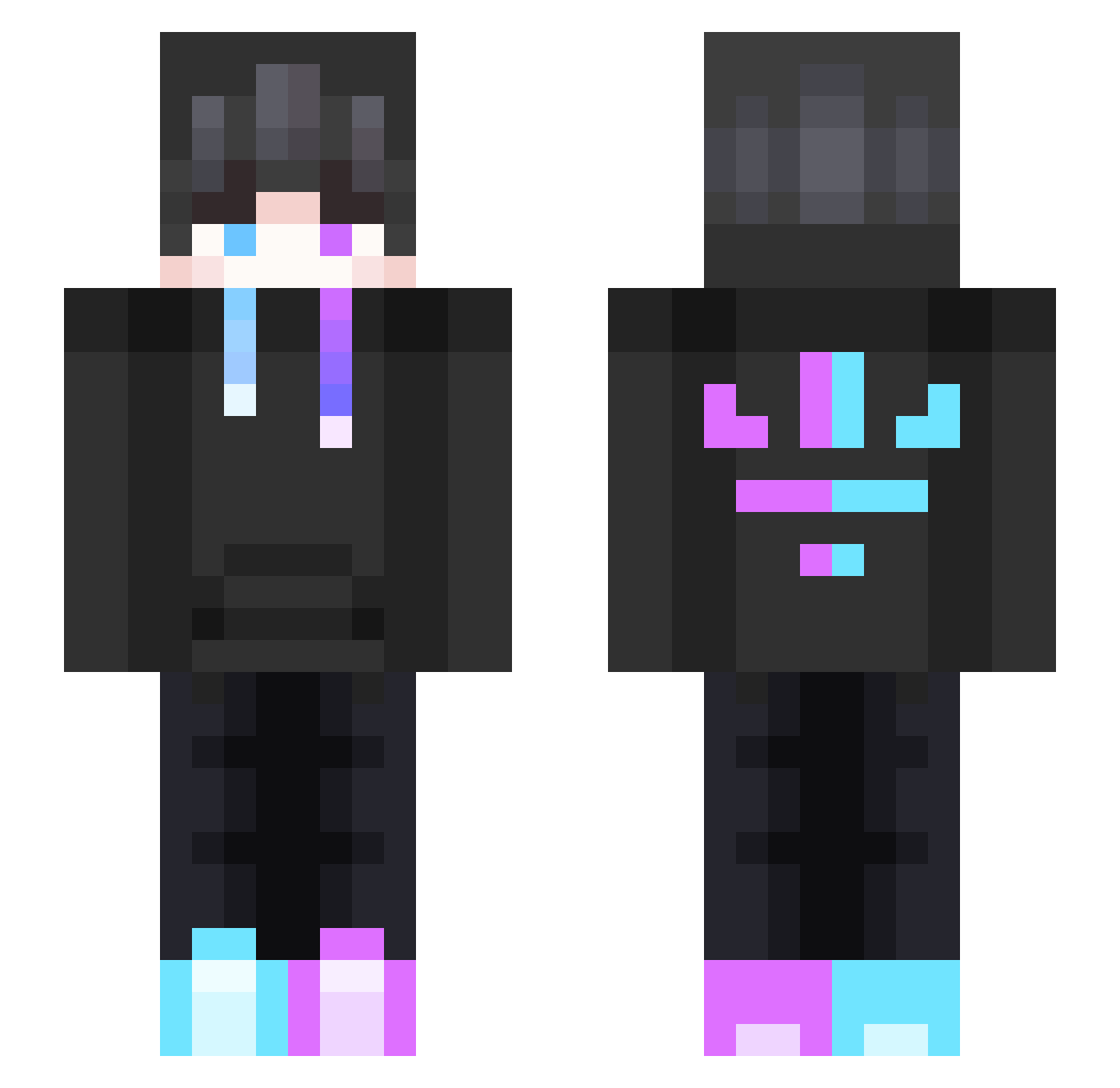 ProlikeLuke Minecraft skin, front and back view