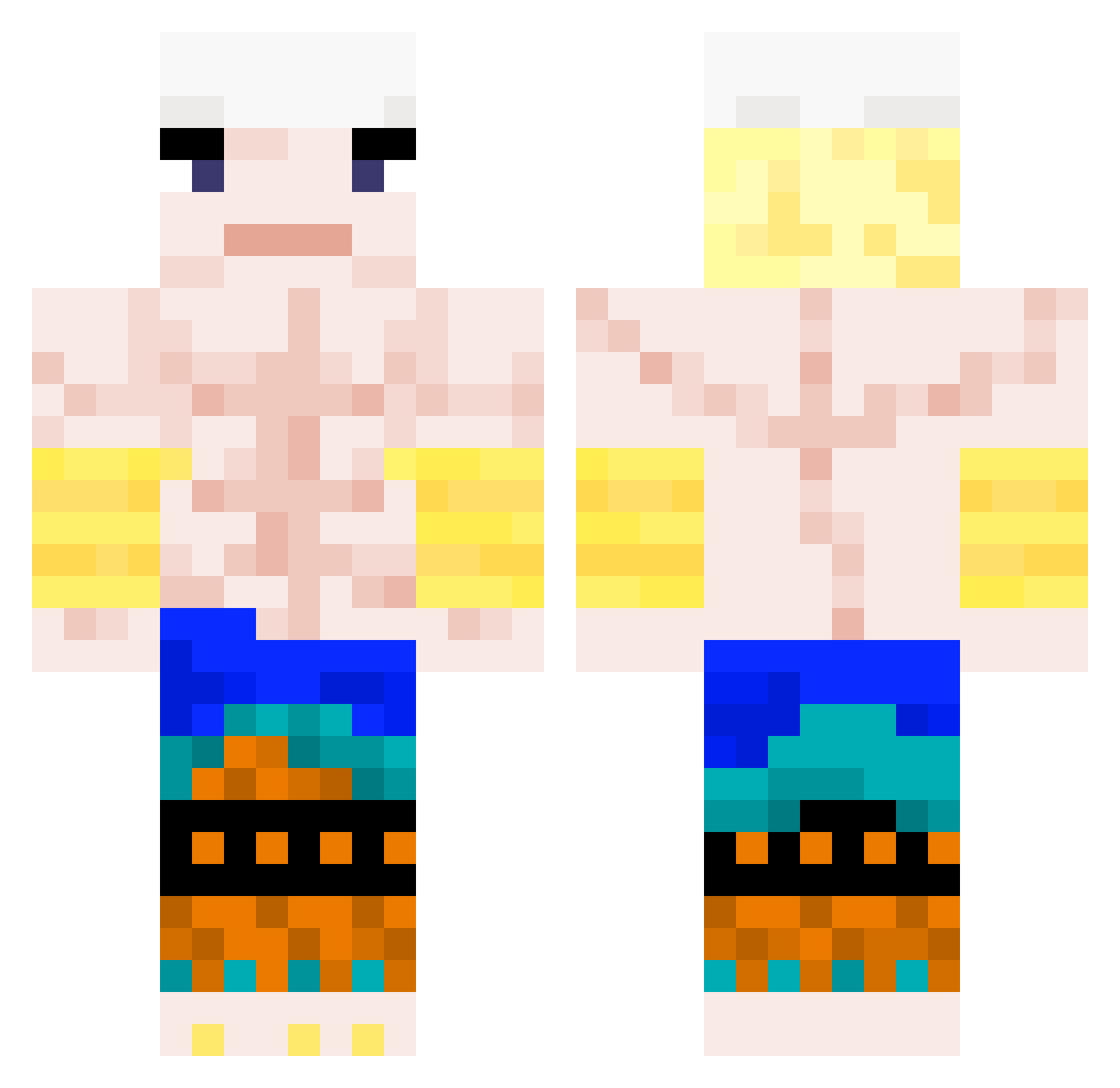 TaykenedK Minecraft skin, front and back view