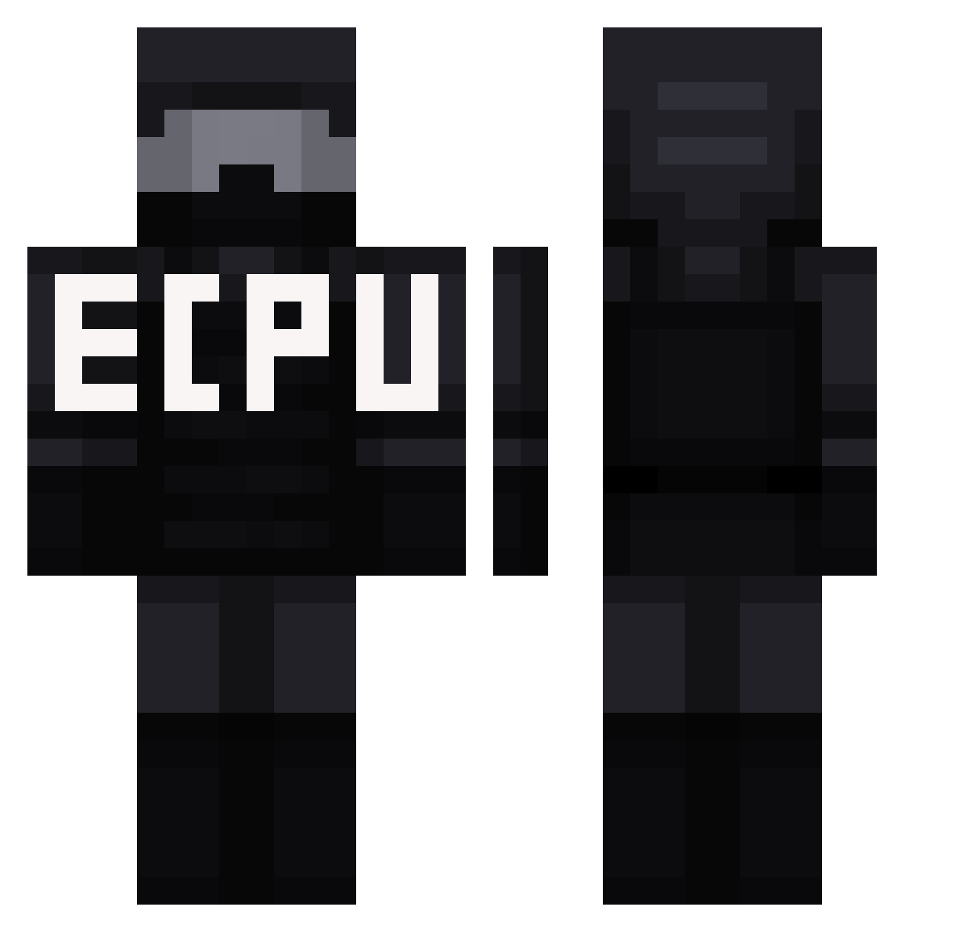 Paszke Minecraft skin, front and back view