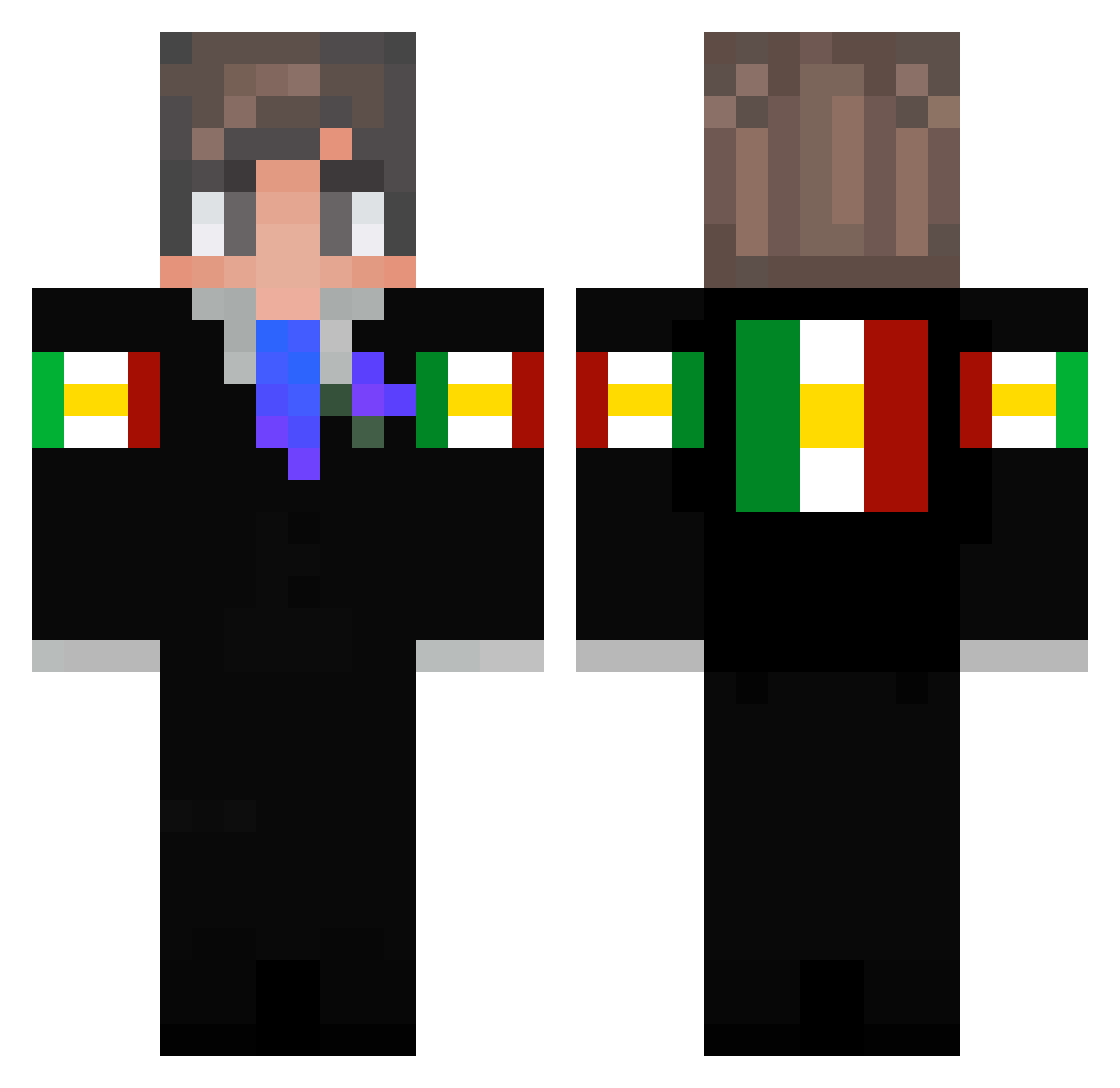 SimplyaPencil Minecraft skin, front and back view