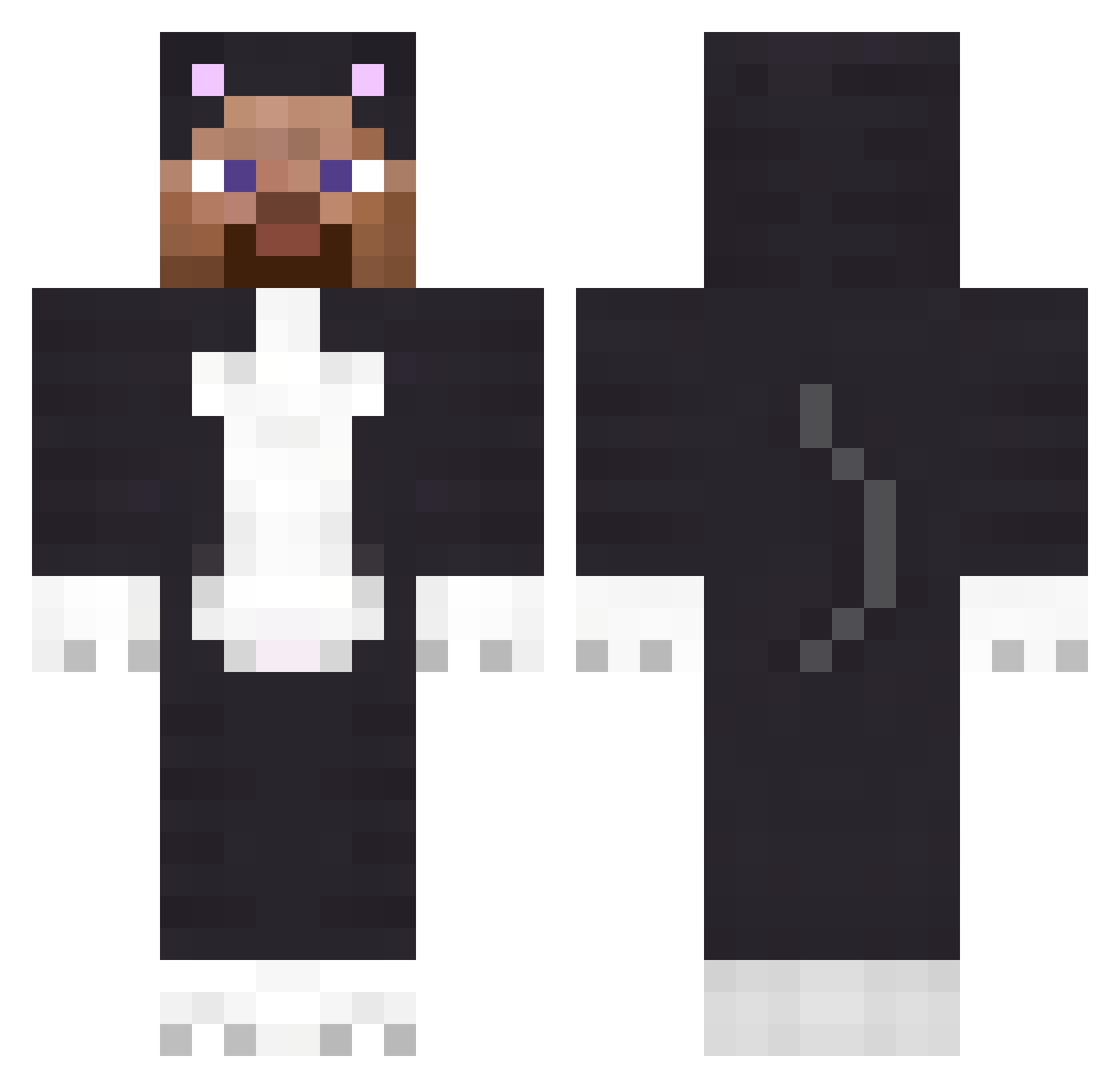 zeframo Minecraft skin, front and back view