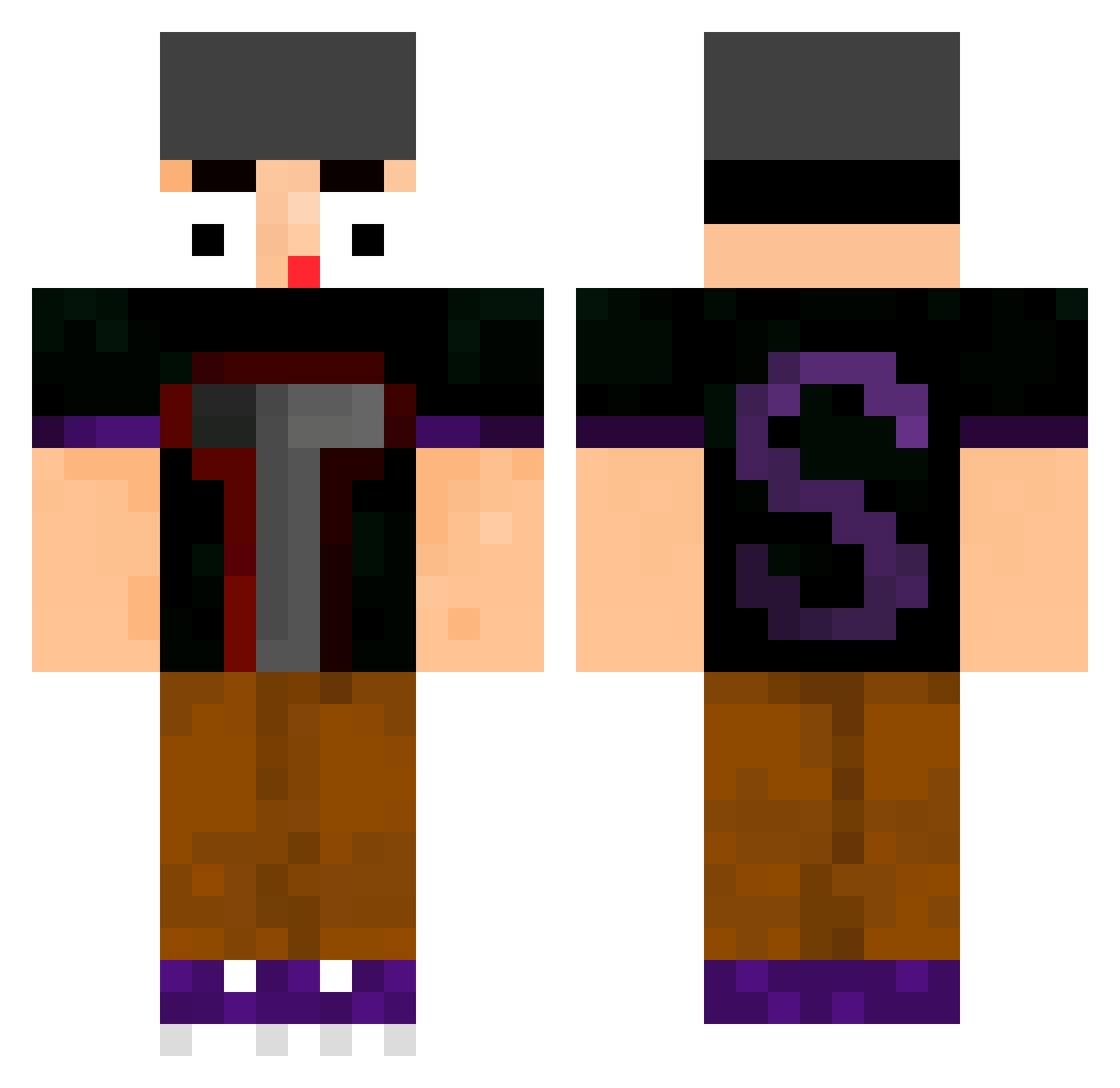 tonyIG Minecraft skin, front and back view