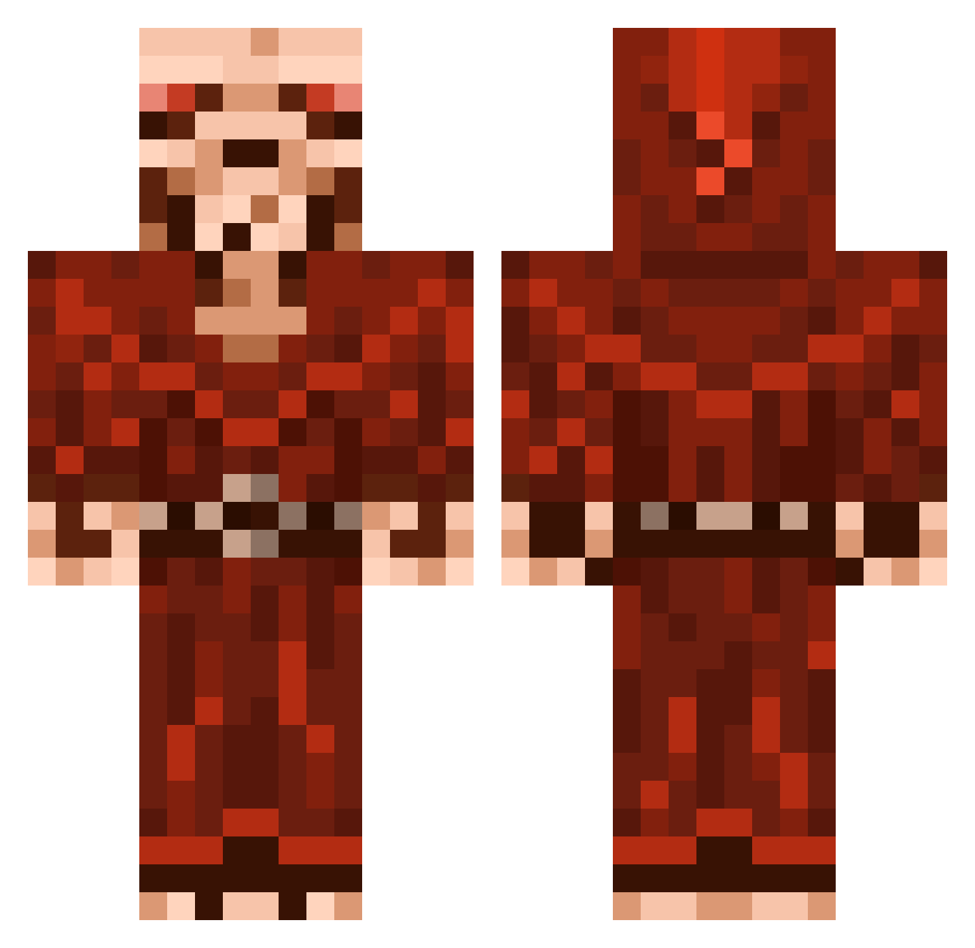 DrMemer Minecraft skin, front and back view