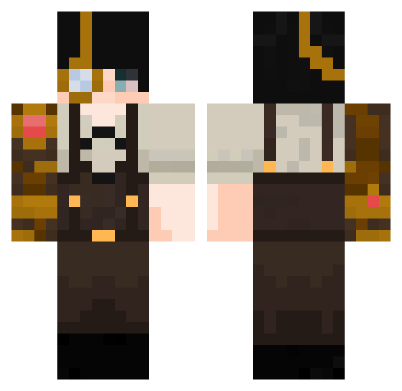 MIKInoUsE Minecraft skin, front and back view