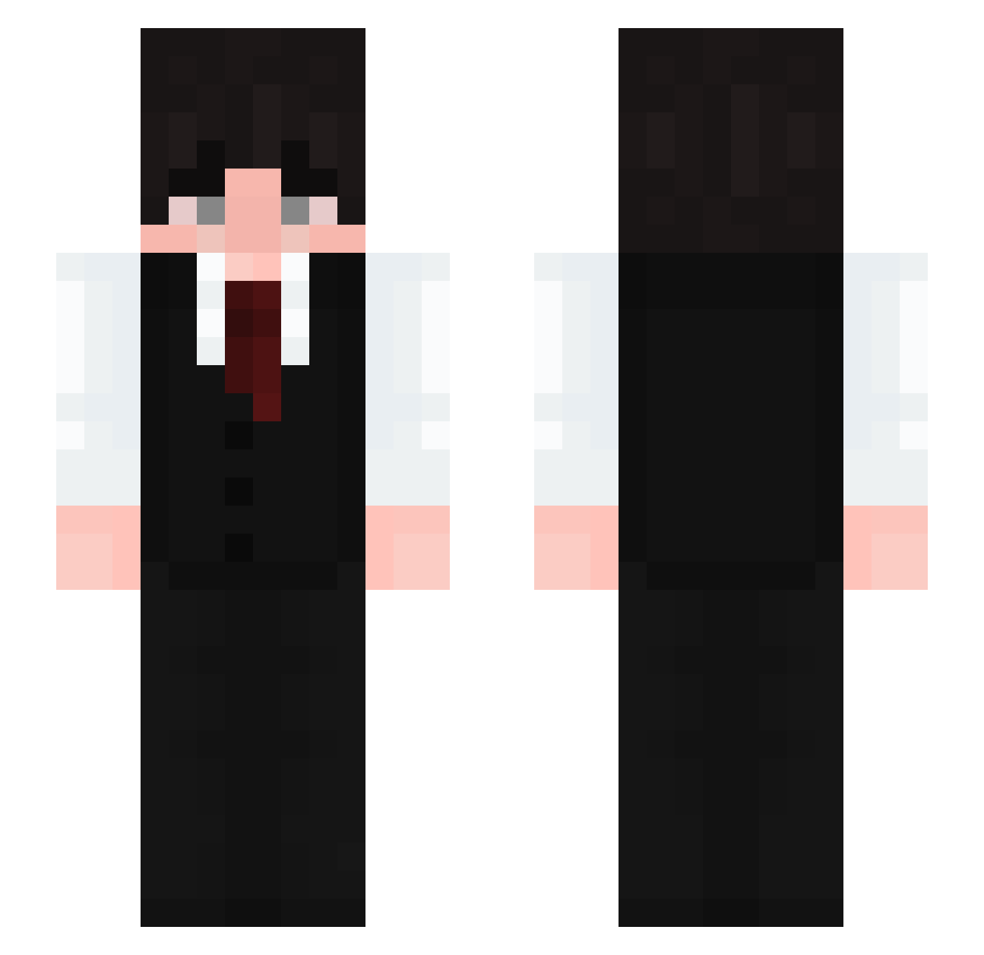 wCafe Minecraft skin, front and back view