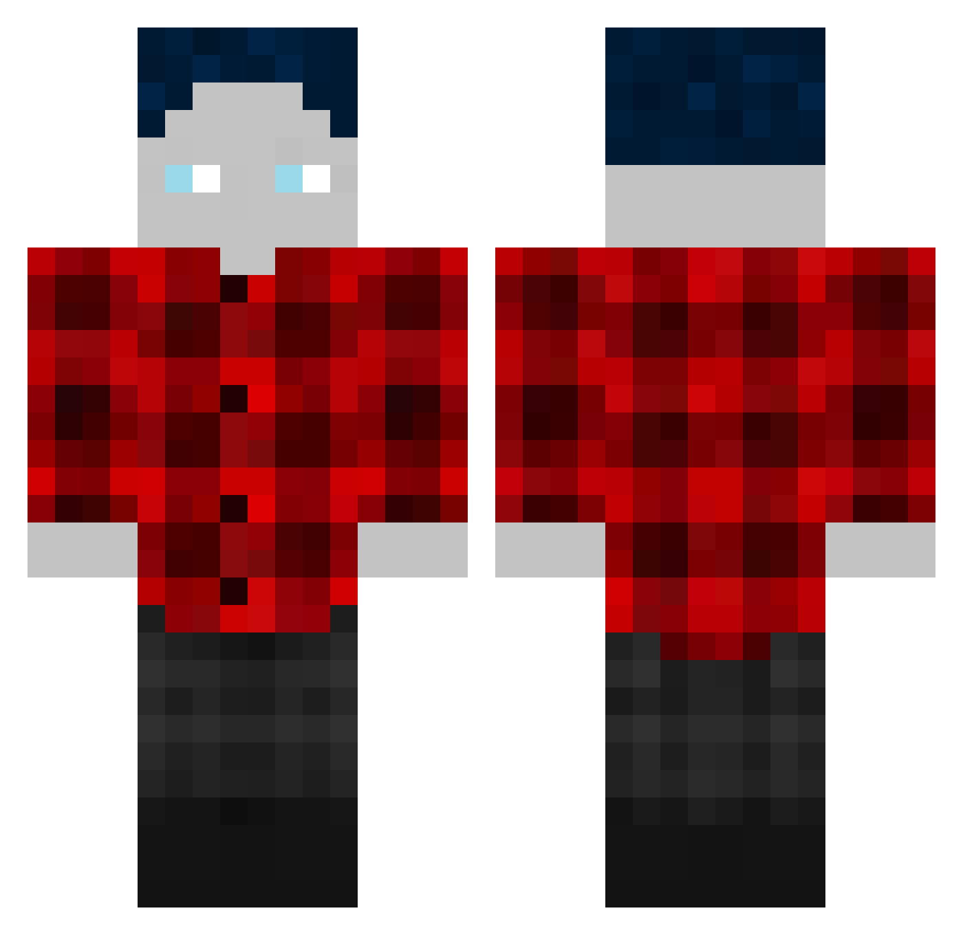 Hecka2011 Minecraft skin, front and back view